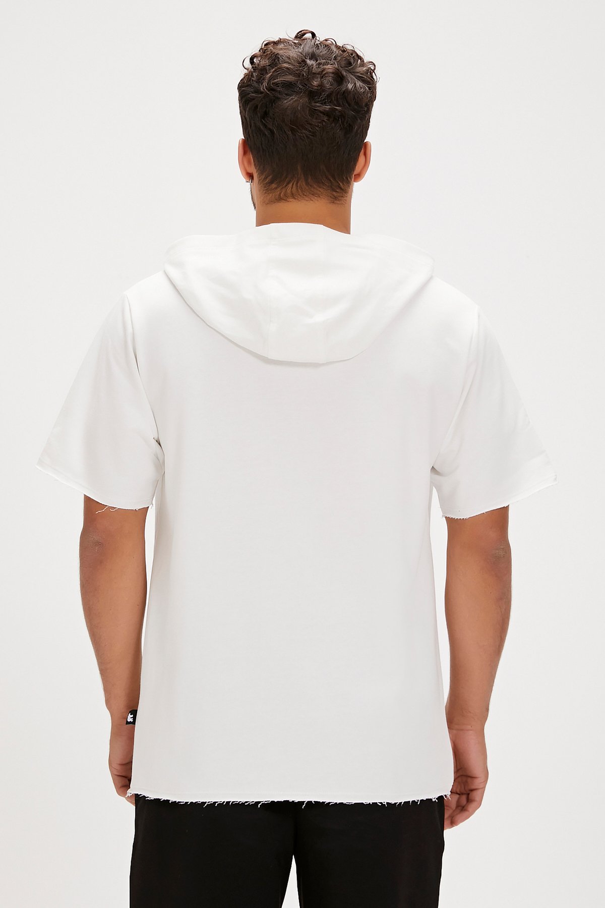 Mood Beyaz Erkek Baskılı Hoodie Sweatshirt