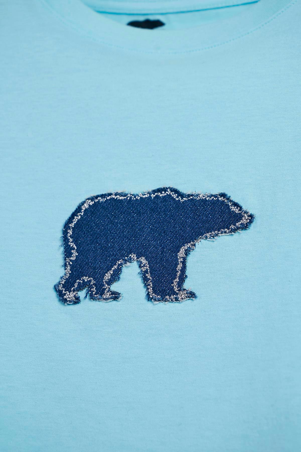 NIKKI T-SHIRT JR PATCHED T-SHIRT SKY BLUE  GIRL T-SHIRT NIKKI T-SHIRT JRNIKKI T-SHIRT JR