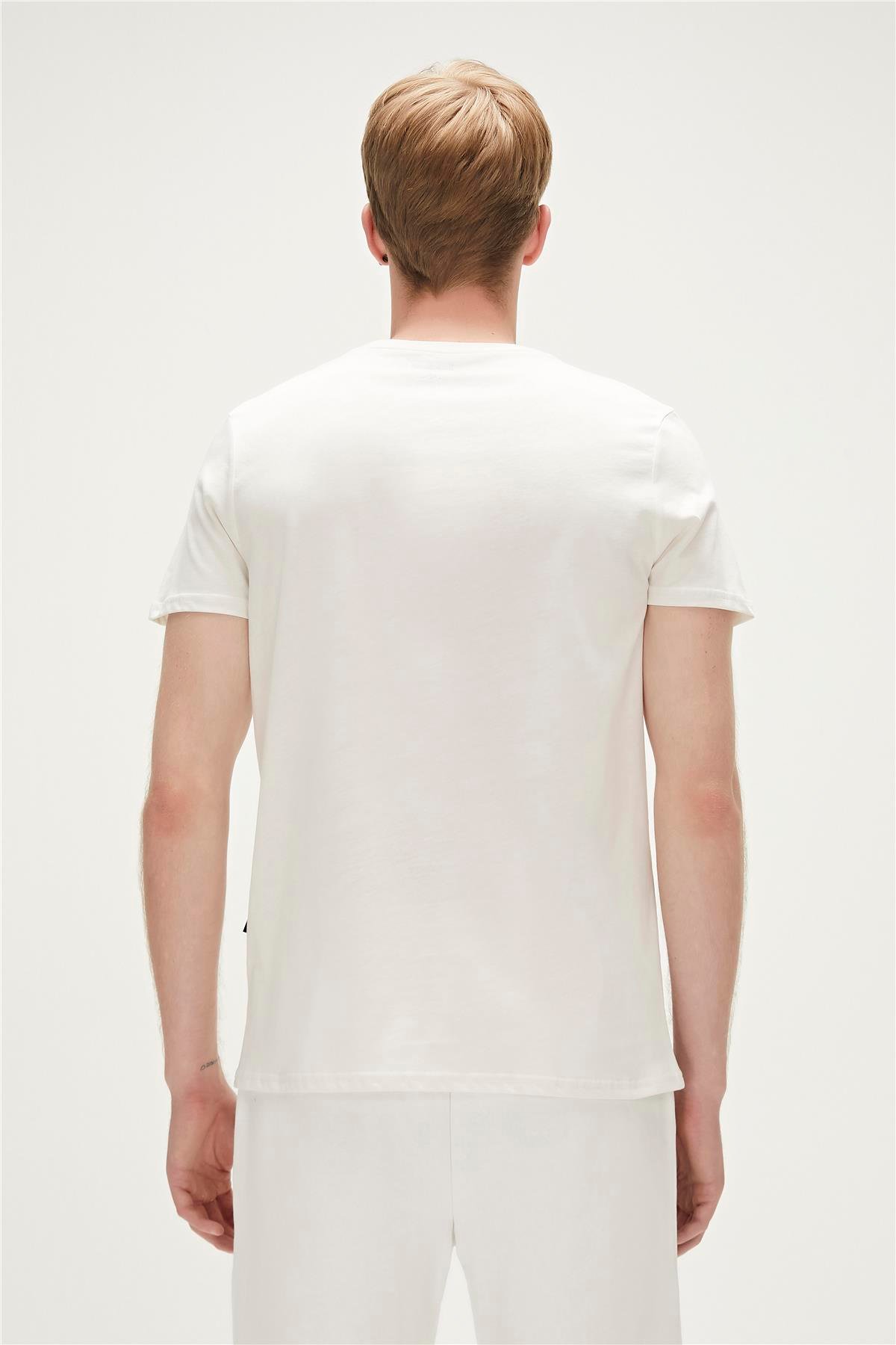 Open Mind T-Shirt Marshmallow Beyaz Baskılı Erkek Tişört 