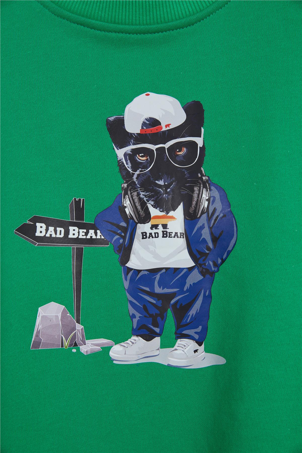 PANTHER CREWNECK JR PRINTED CREWNECK GREEN  ÇOCUK SWEATSHIRT PANTHER CREWNECK JRPANTHER CREWNECK JR