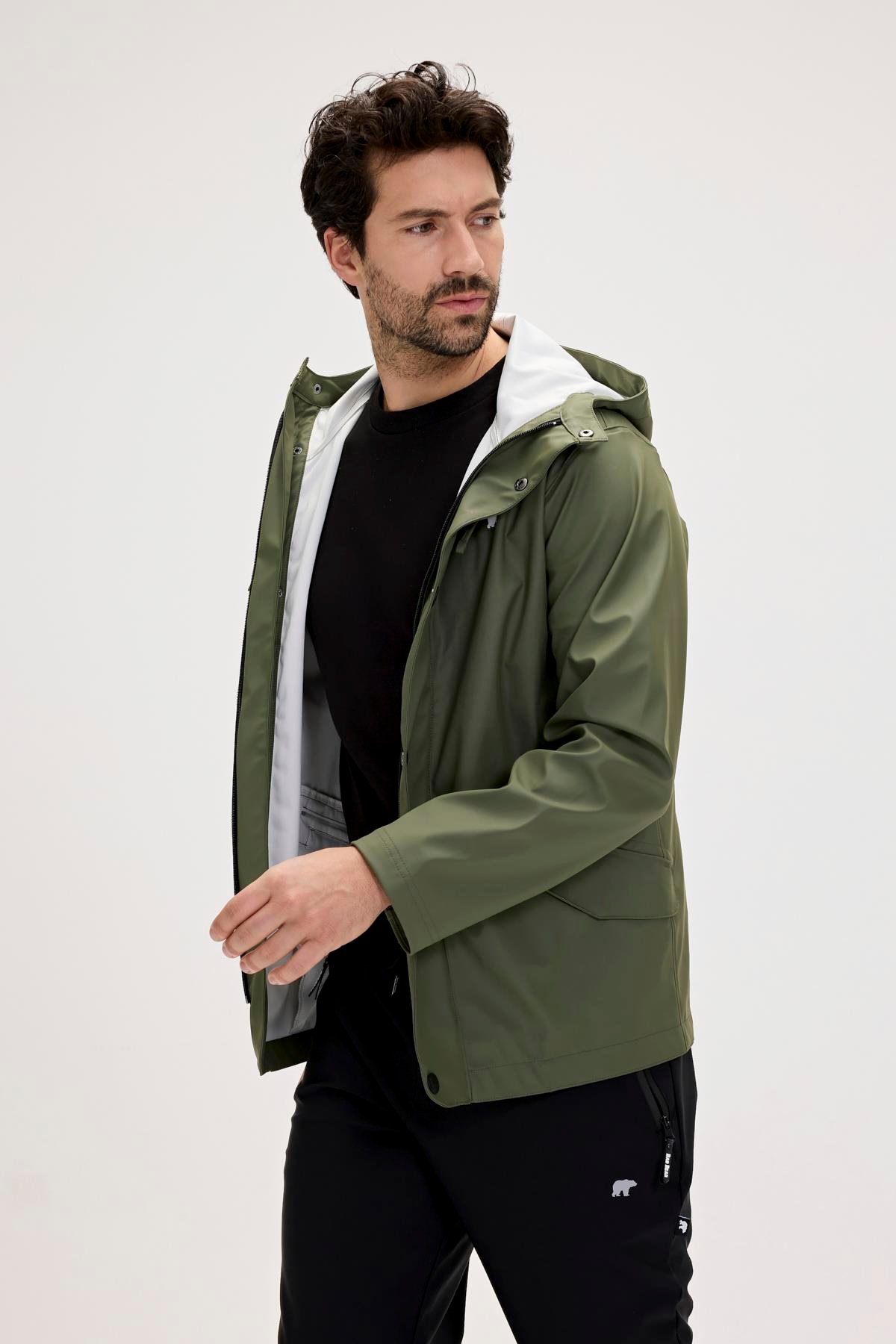 Patrol Raincoat Thyme Yeşil  Erkek Kapüşonlu Yağmurluk 