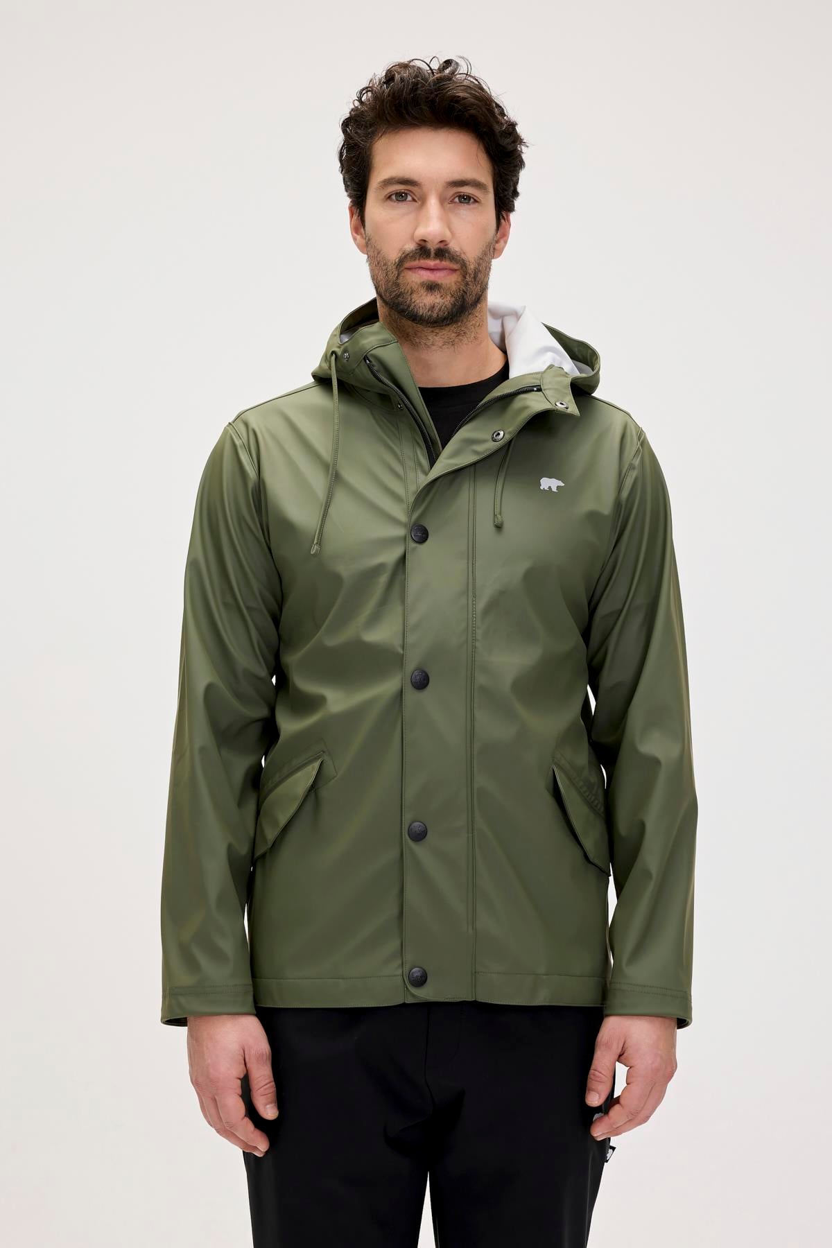 Sentry Raincoat Thyme Yeşil Erkek Kapüşonlu Yağmurluk | BAD BEAR