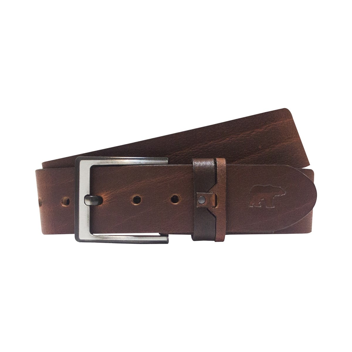 BAD BEARLEATHER BELTPEG BROWN
