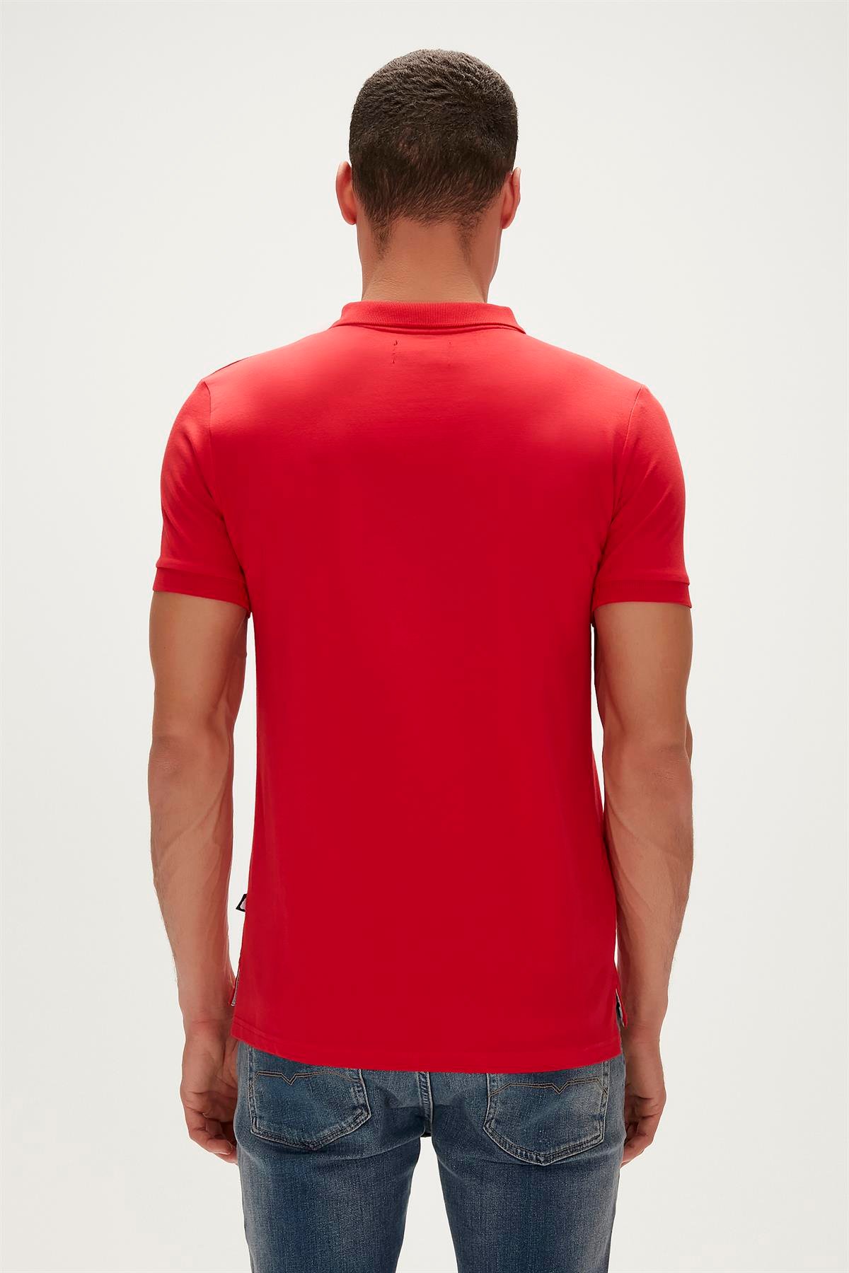 Pure Crimson Red Kırmızı Polo Yaka Erkek T-Shirt