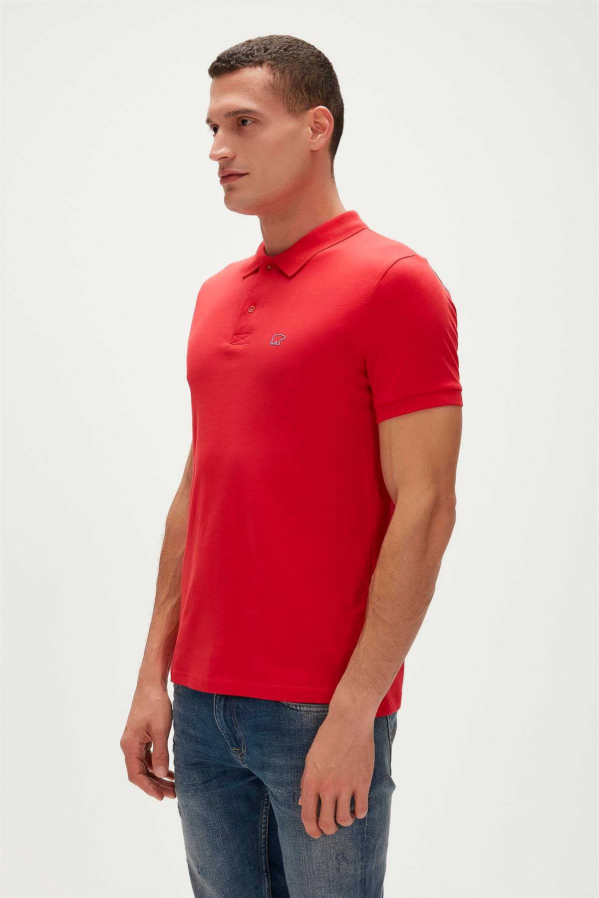 Pure Crimson Red Kırmızı Polo Yaka Erkek T-Shirt
