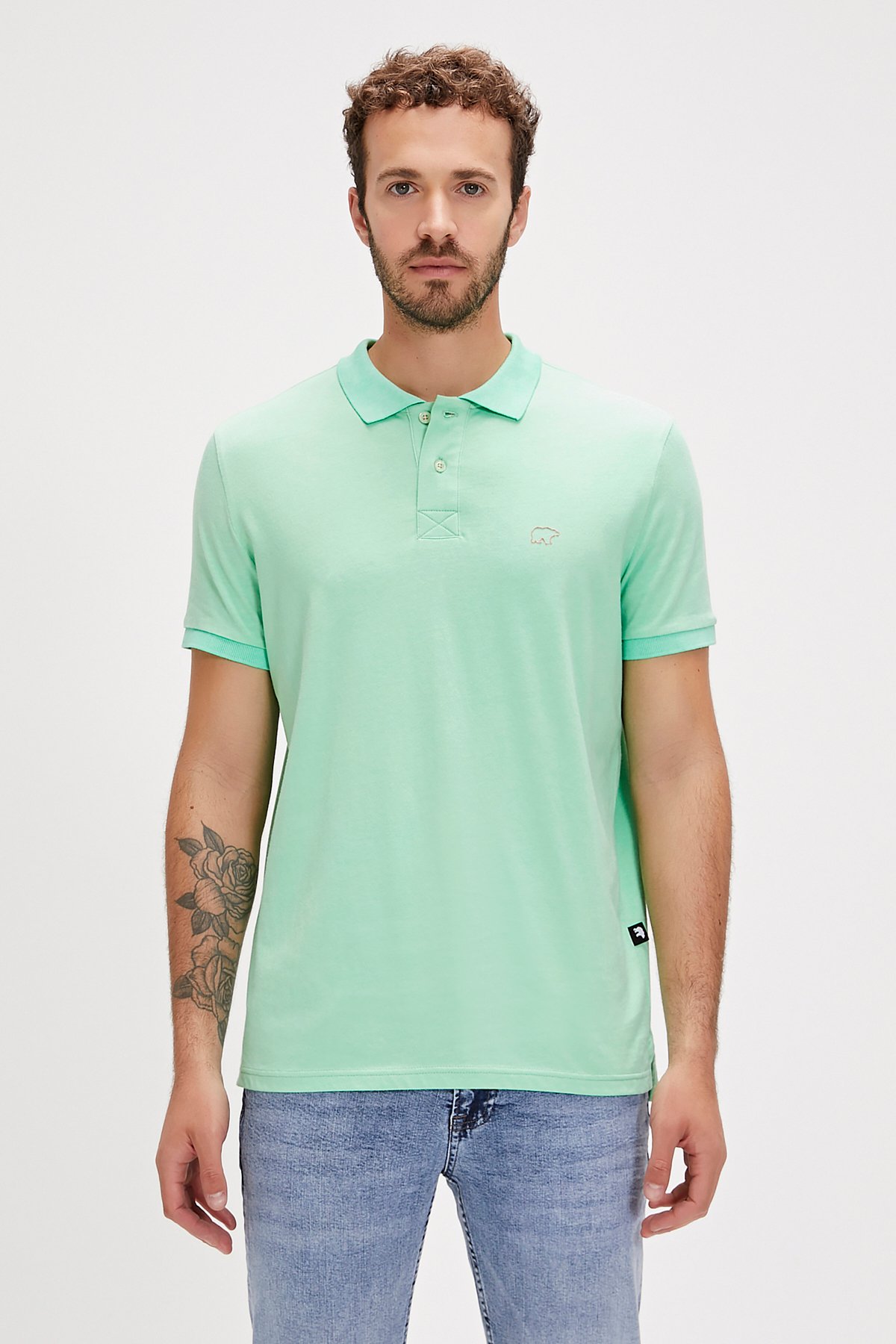 Pure Polo Yaka Yeşil Erkek Tişört