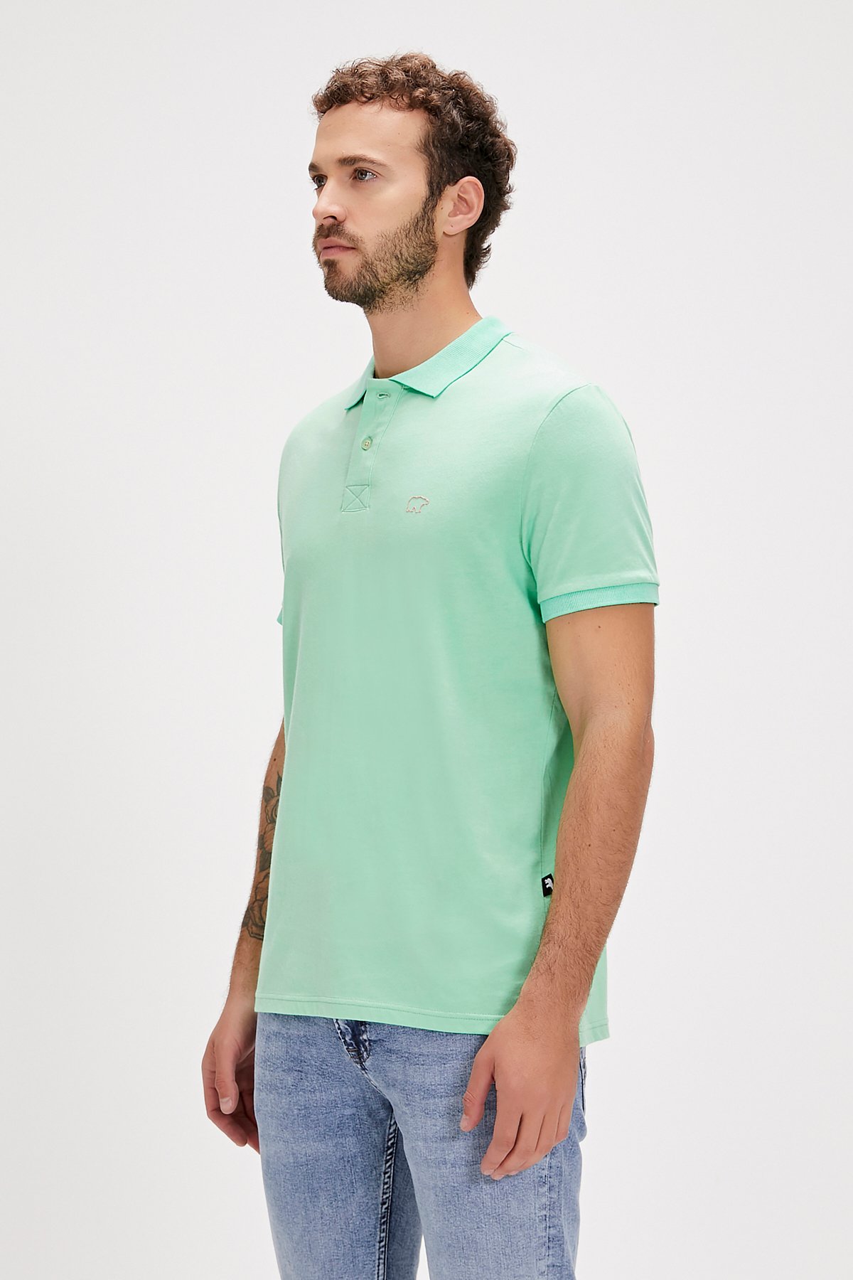 Pure Polo Yaka Yeşil Erkek Tişört
