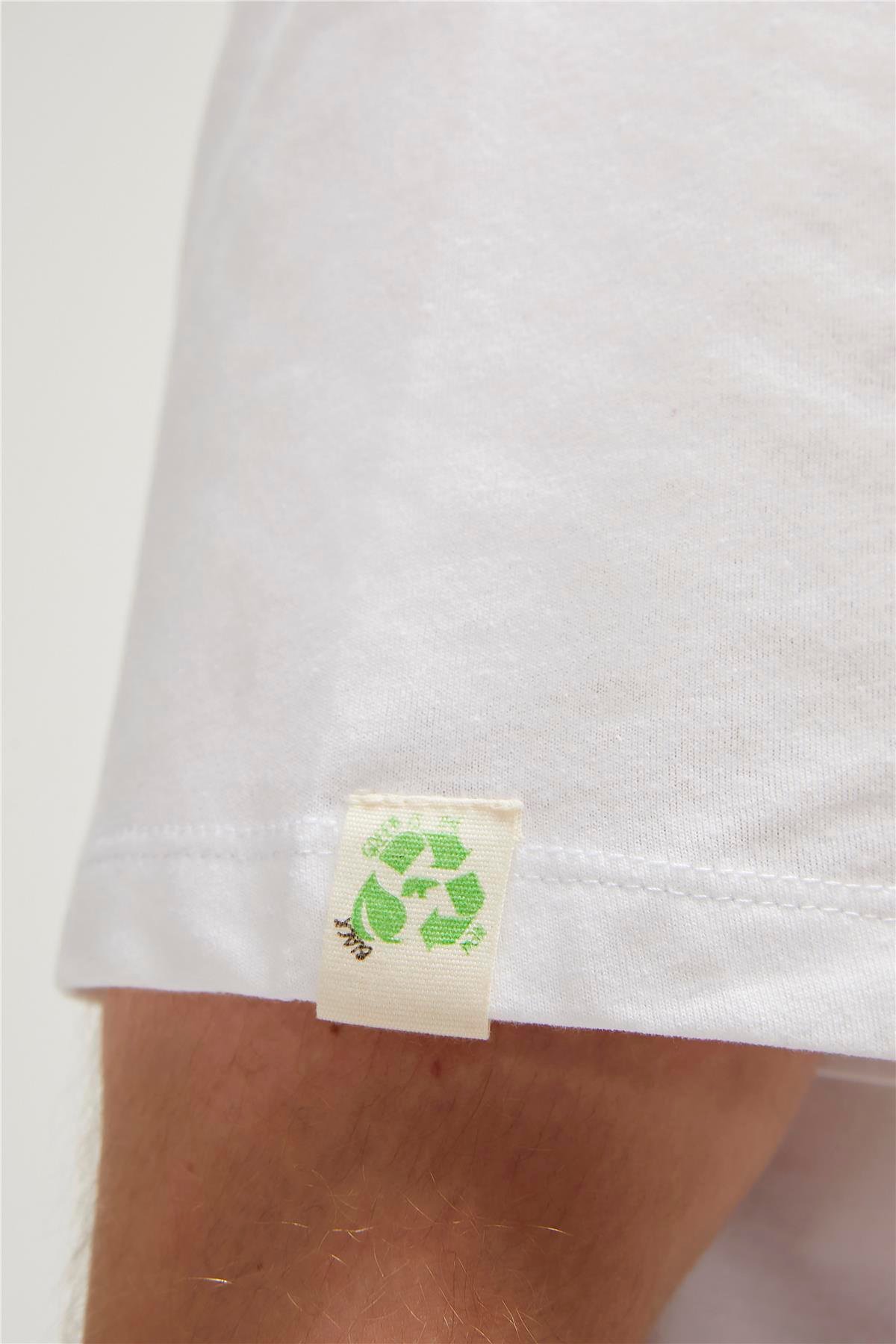 Re-Bear Recycle Marshmallow Beyaz T-Shirt Baskılı Erkek Tişört