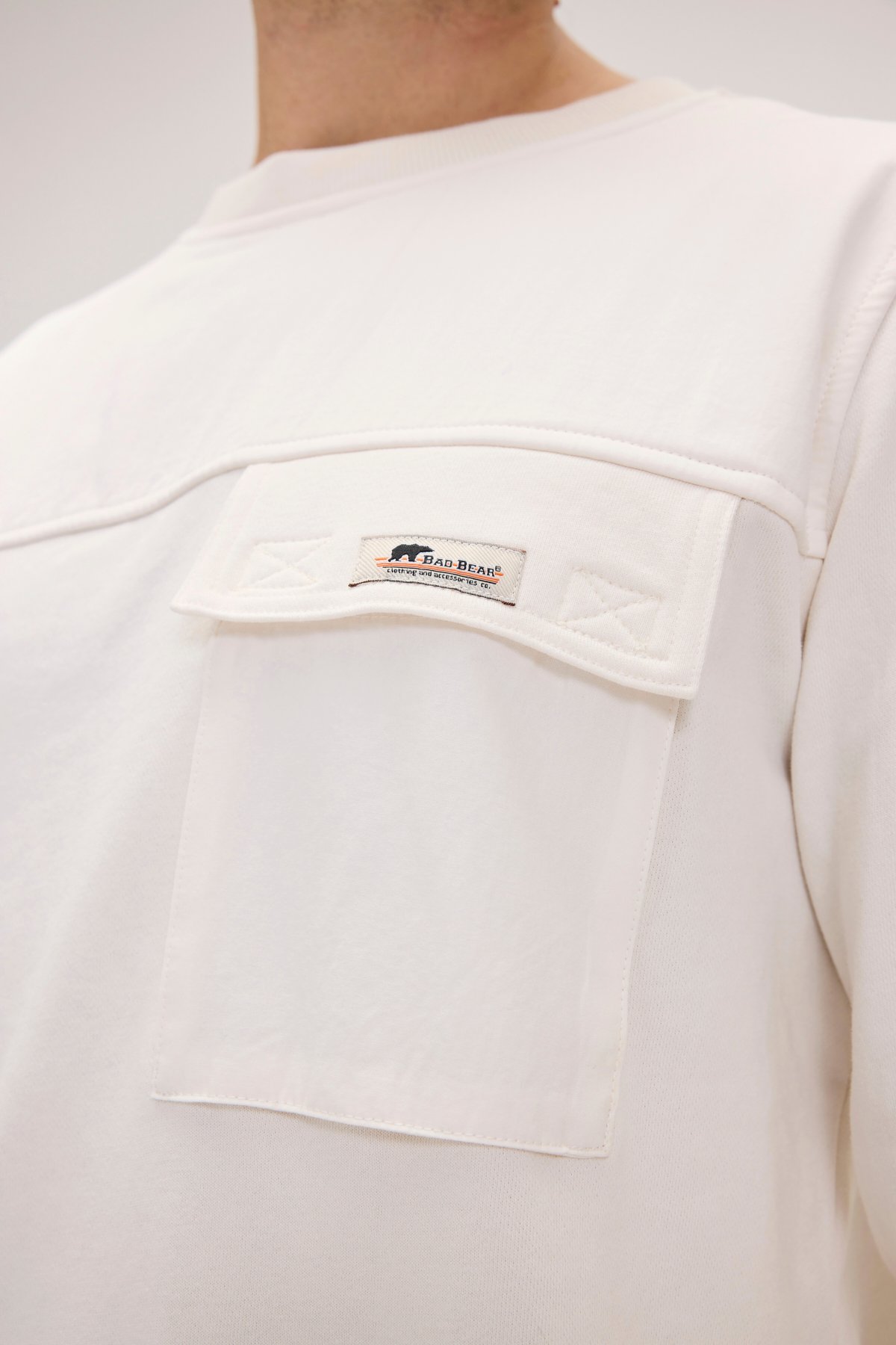 RE-BEVERLY CREWNECK POCKET CREWNECK MARSHMALLOW  ERKEK SWEATSHIRT RE-BEVERLY CREWNECKRE-BEVERLY CREWNECK