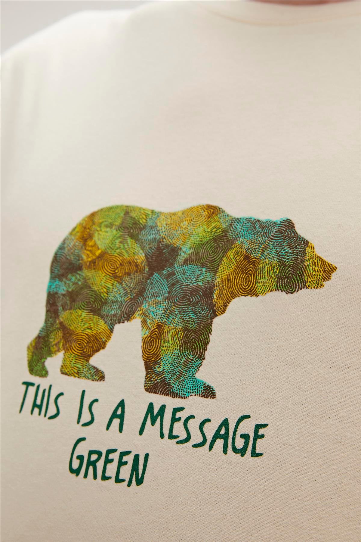 Re-Finger Recycle Marshmallow Beyaz T-Shirt Baskılı Erkek Tişört