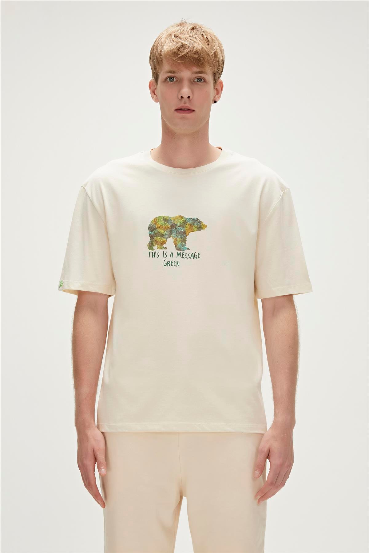 Re-Finger Recycle Marshmallow Beyaz T-Shirt Baskılı Erkek Tişört