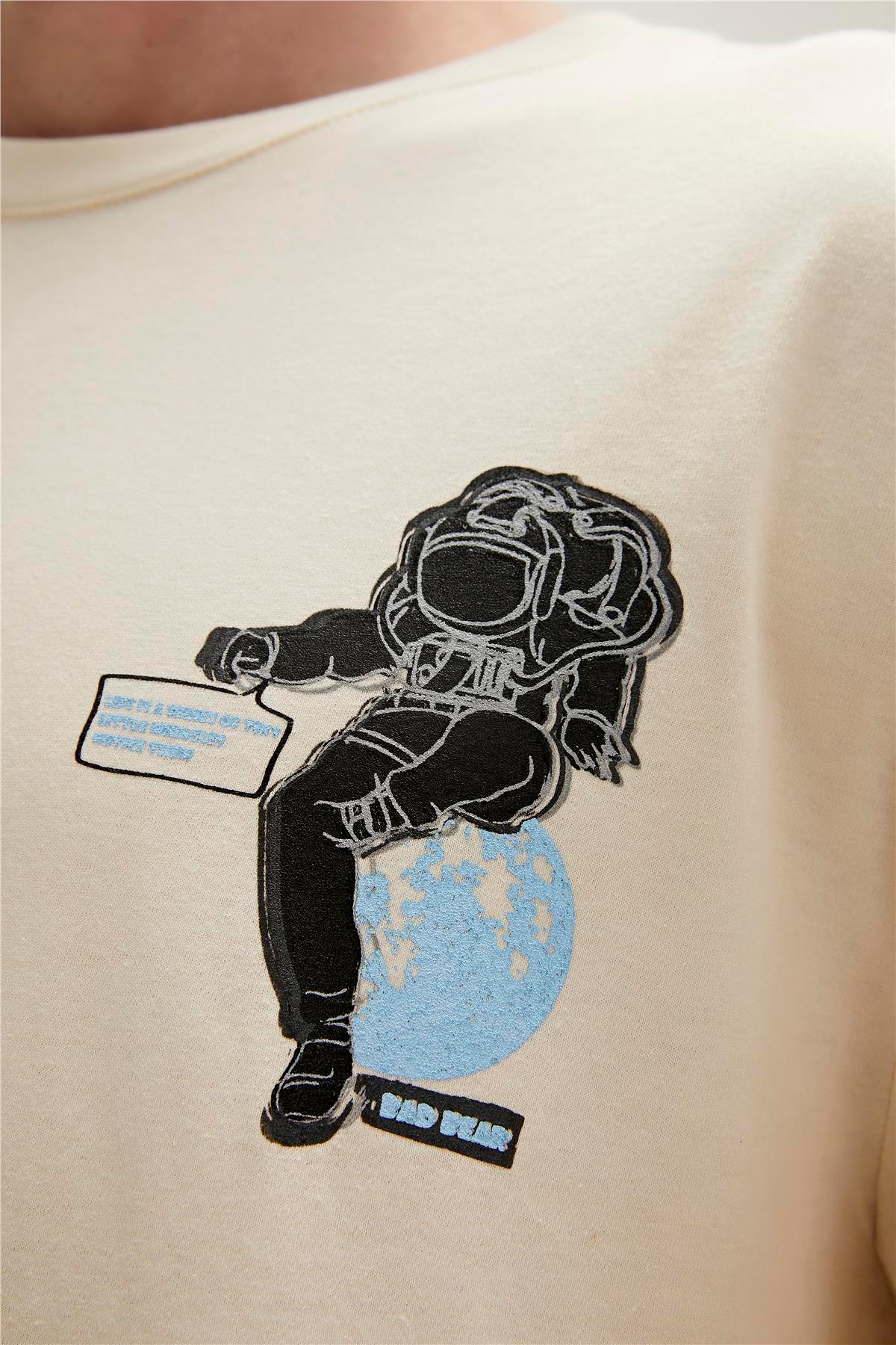 Re-Life Recycle Marshmallow Beyaz T-Shirt Baskılı Erkek Tişört