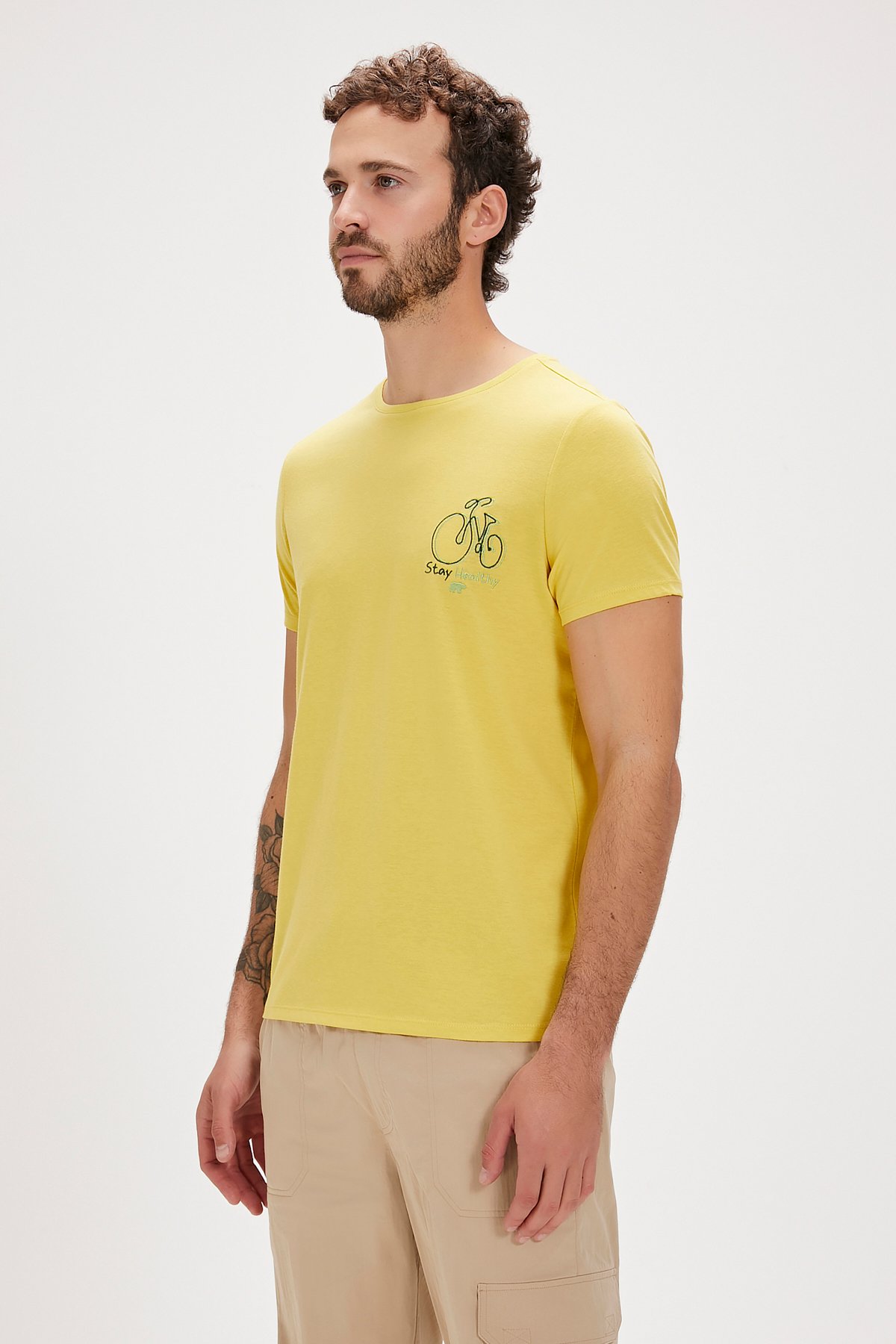 Re-Runway Sarı Baskılı Erkek Tişört