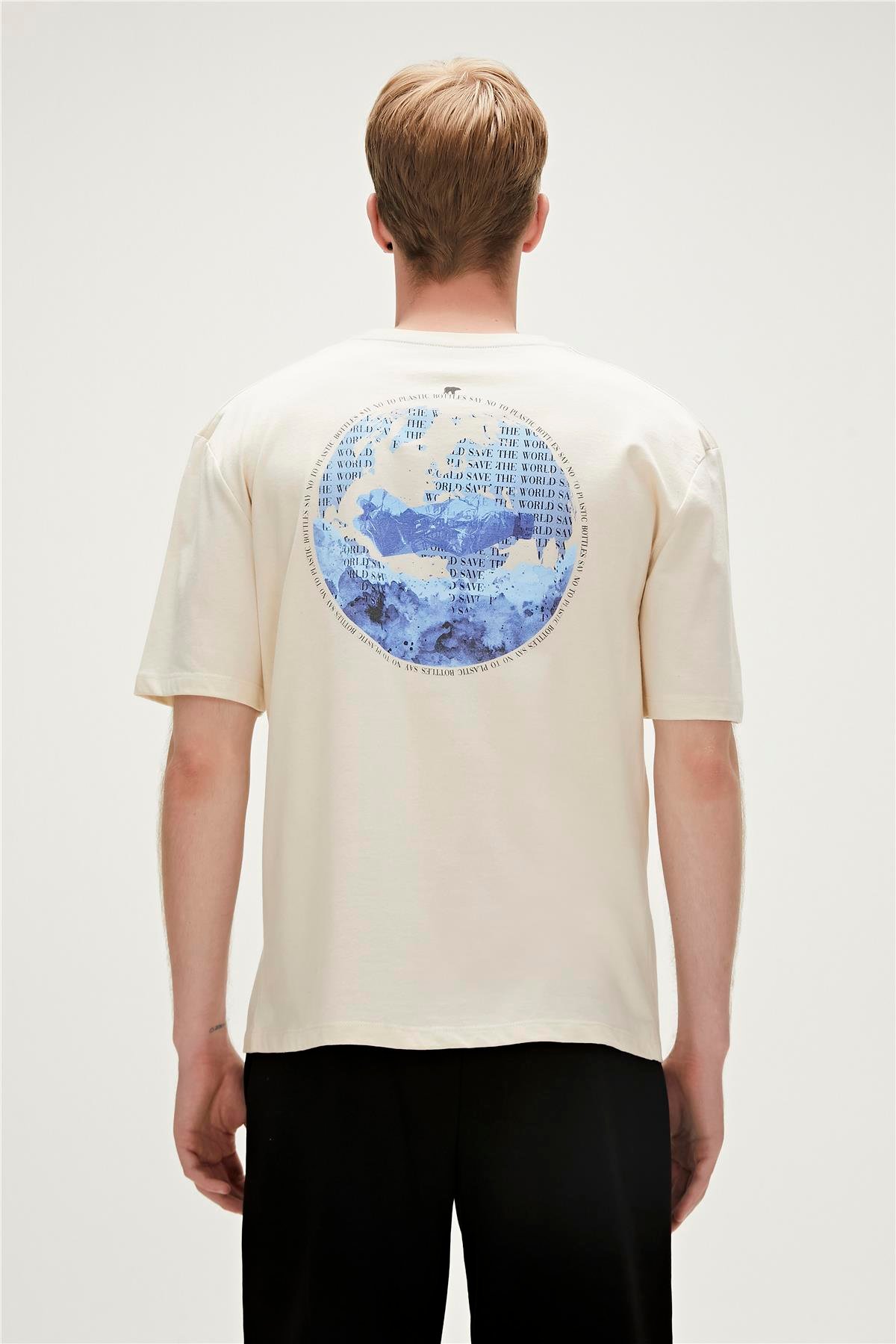Re-World Recycle Marshmallow Beyaz T-Shirt Baskılı Erkek Tişört