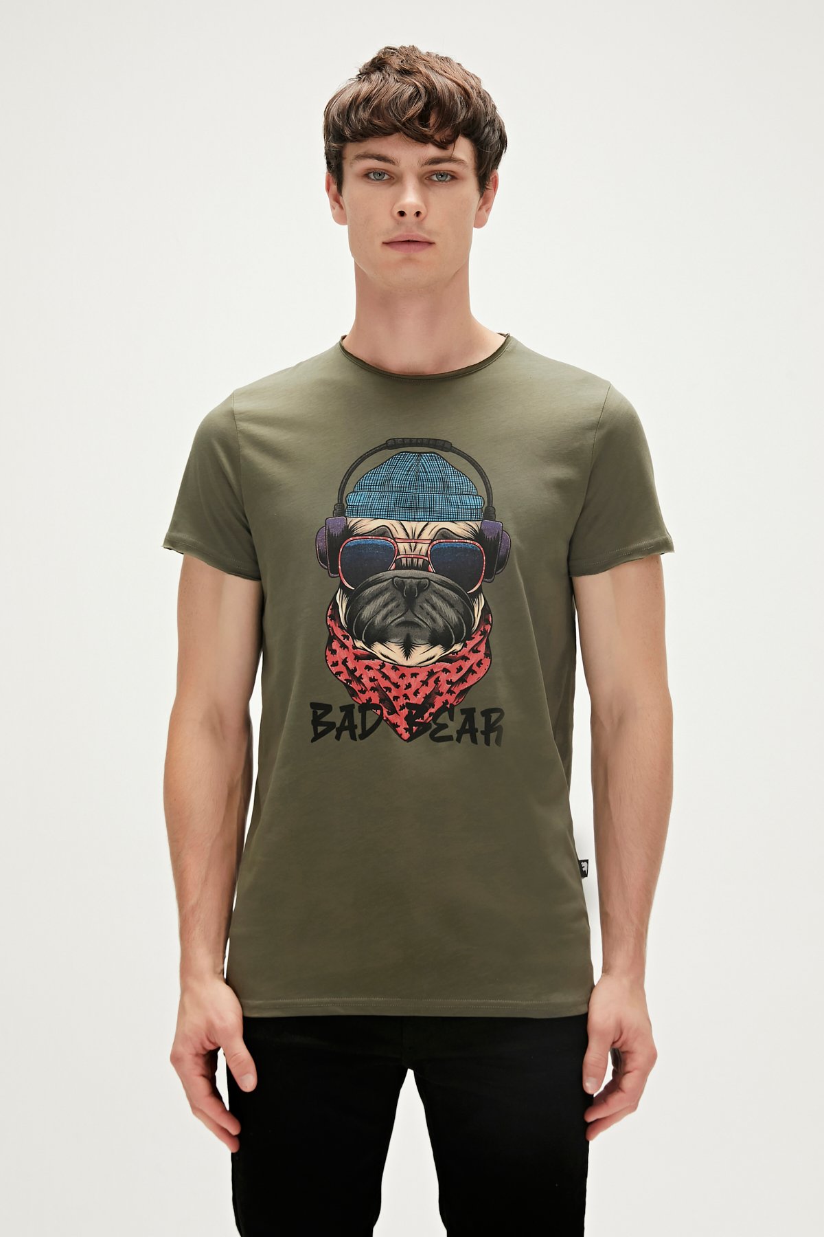 Reckless T-Shirt Haki Yeşil 3D Baskılı Erkek Tişört