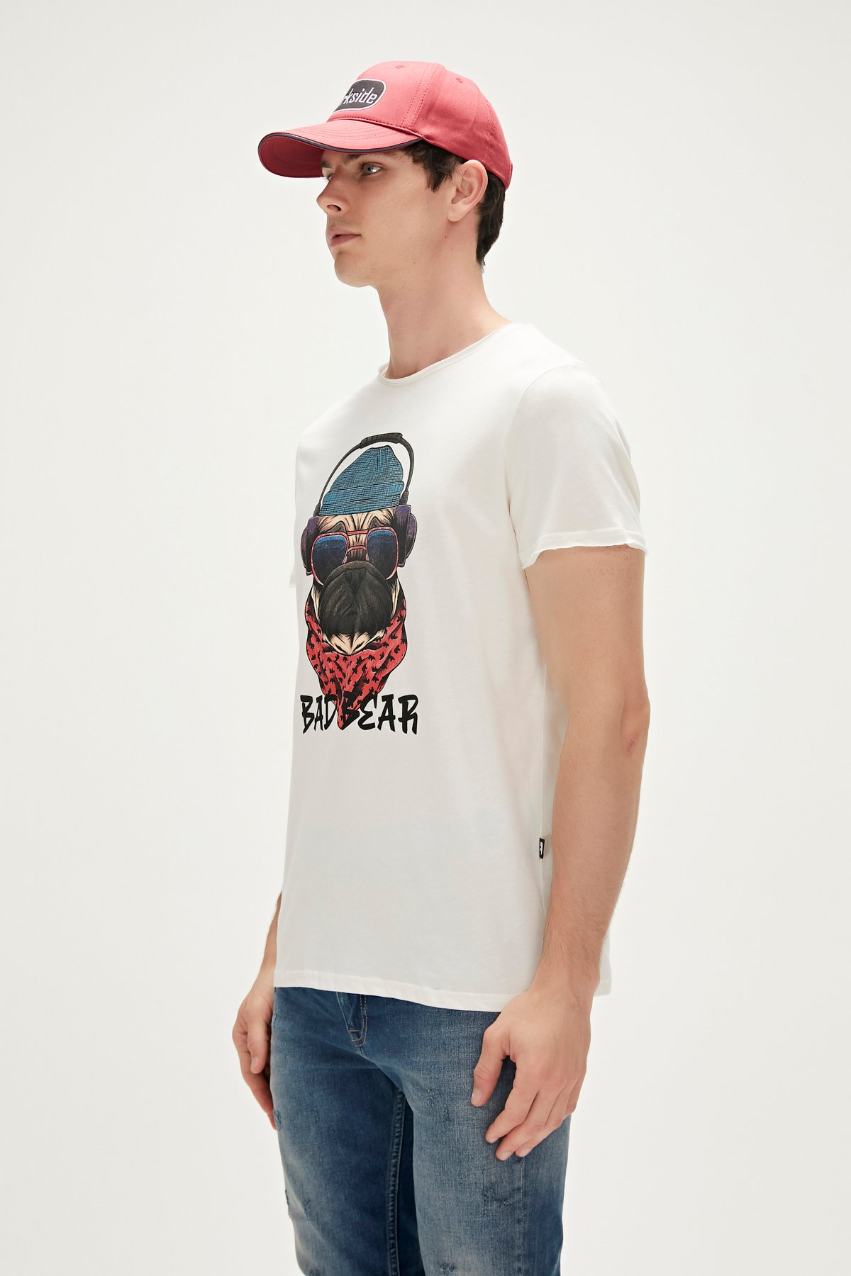 Reckless T-Shirt Off-White Beyaz 3D Baskılı Erkek Tişört