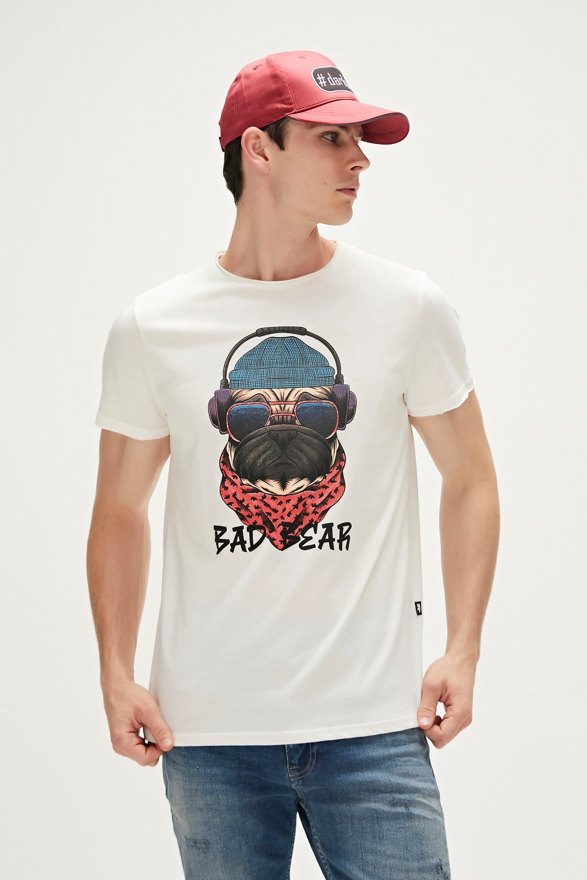 Reckless T-Shirt Off-White Beyaz 3D Baskılı Erkek Tişört