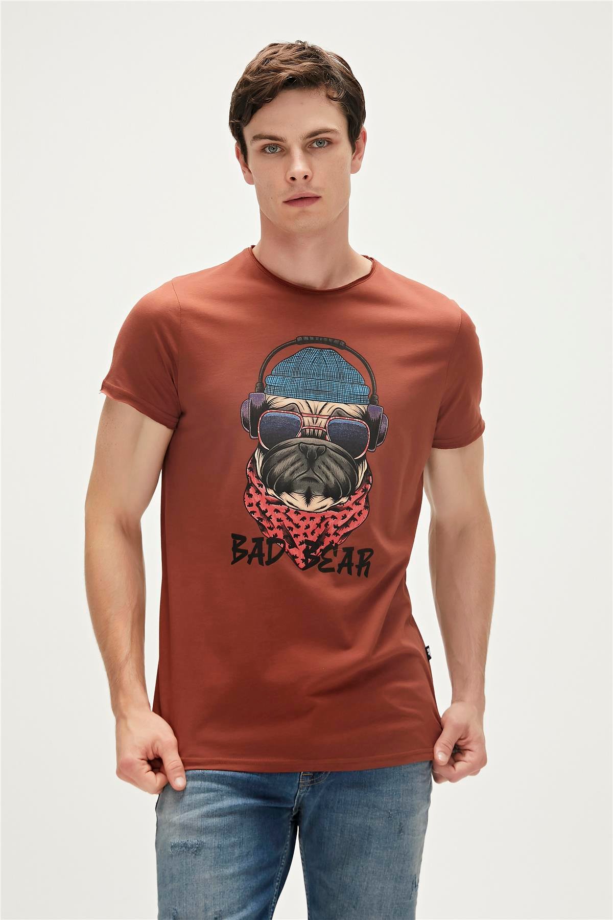 Reckless T-Shirt Woody Kahverengi3D Baskılı Erkek Tişört