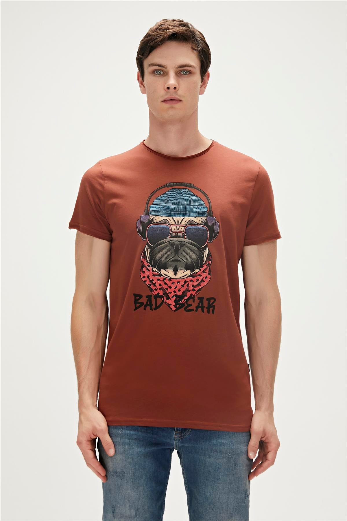Reckless T-Shirt Woody Kahverengi3D Baskılı Erkek Tişört