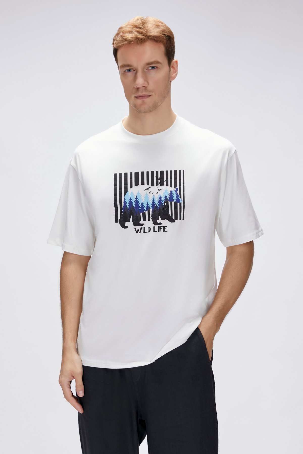 Reid Beyaz Erkek Oversize Tişört