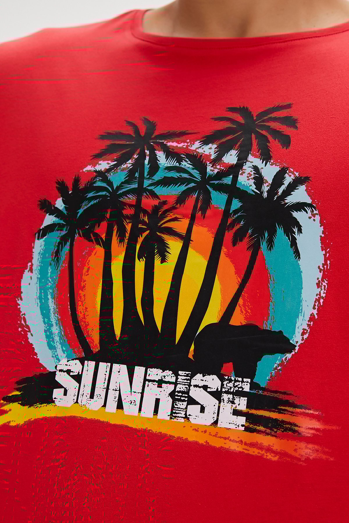 Ricardo Kırmızı Baskılı Erkek Tişört