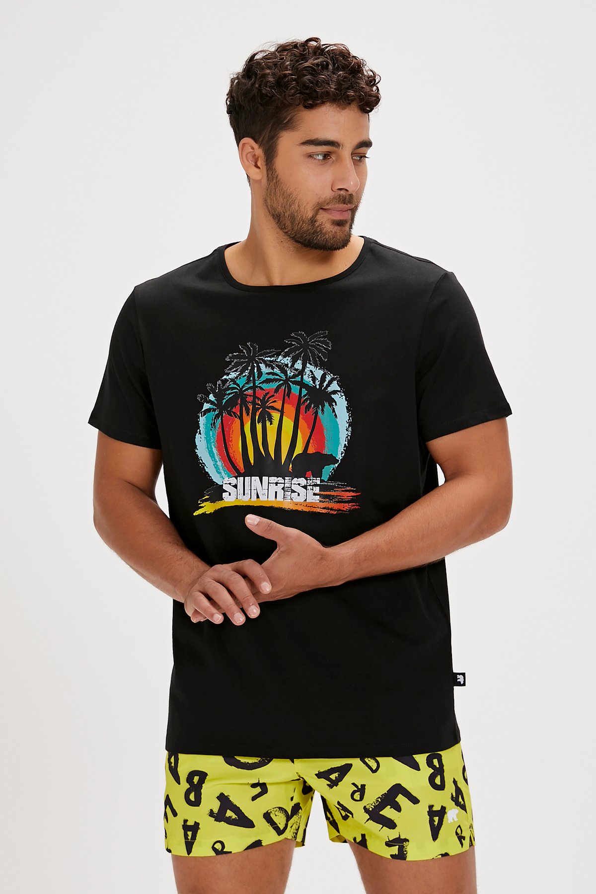 Ricardo Siyah Baskılı Erkek Tişört