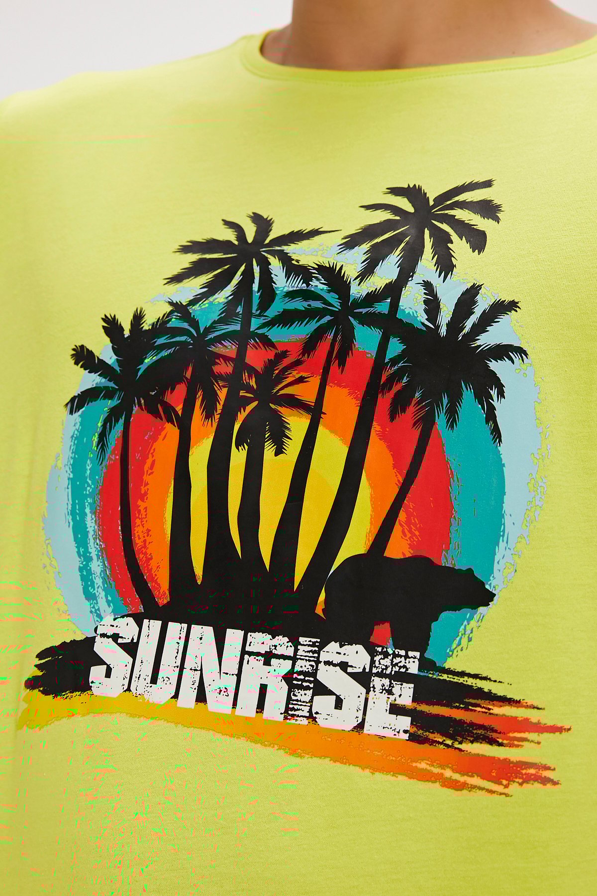 Ricardo Yeşil Baskılı Erkek Tişört