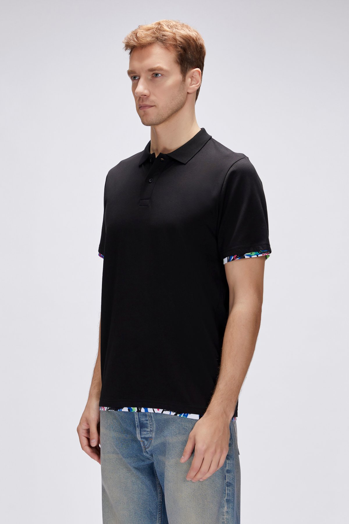 Rubin Siyah Polo Yaka Erkek Tişört