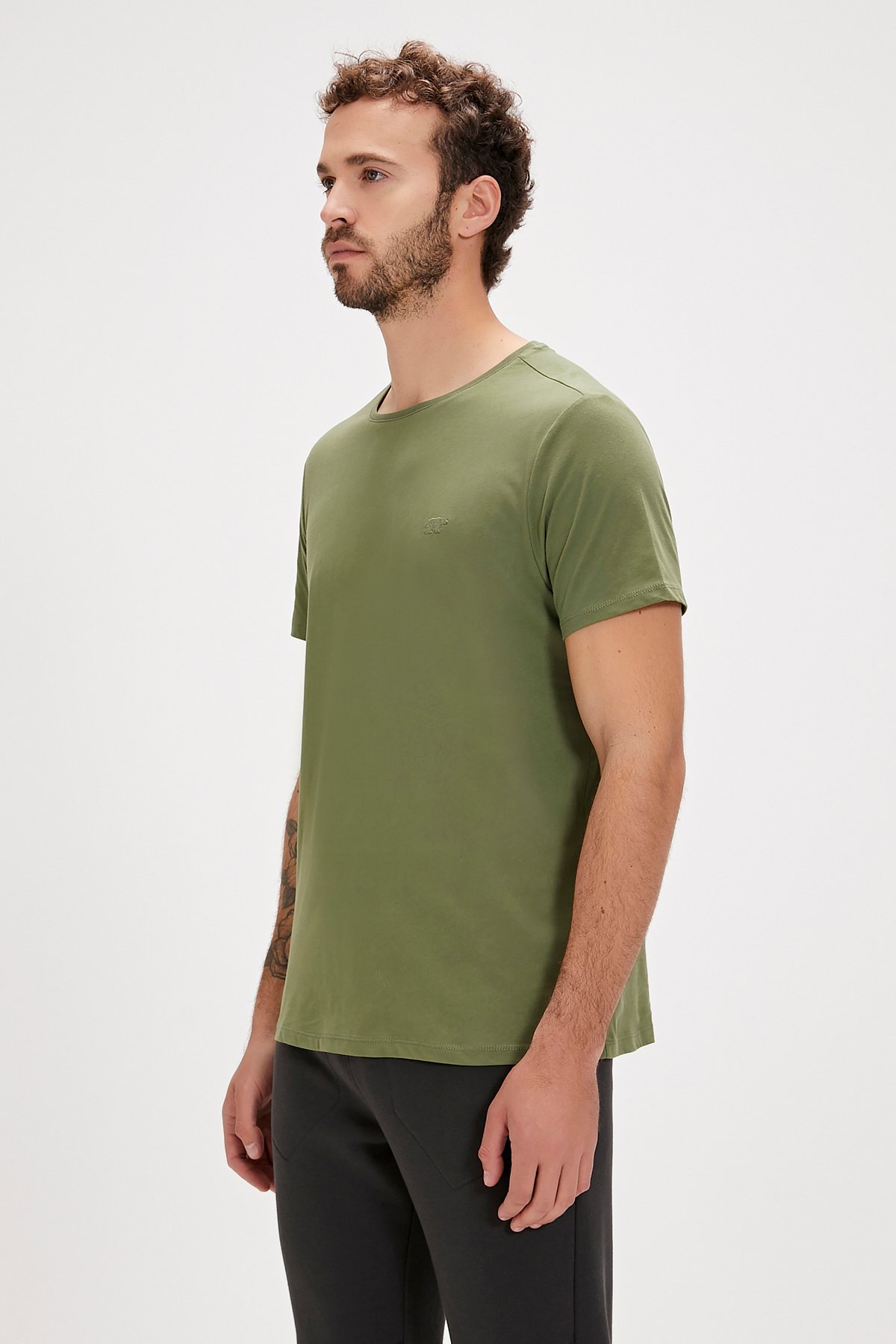 Solid Soluk Yeşil Basic Erkek Tişört