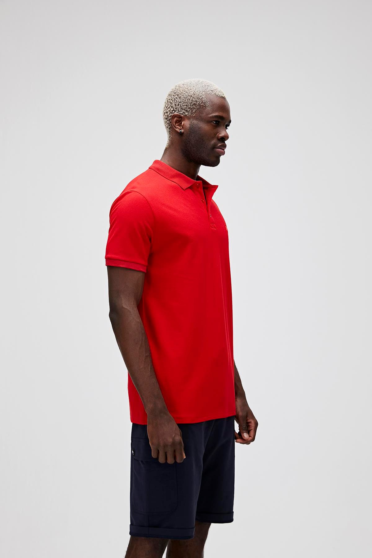 Stark KS Crimson Red Kırmızı Polo Yaka King Size Erkek T-Shirt