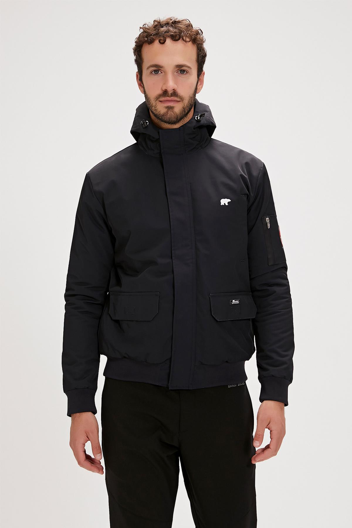 Sweat Bomber Siyah Erkek Mont
