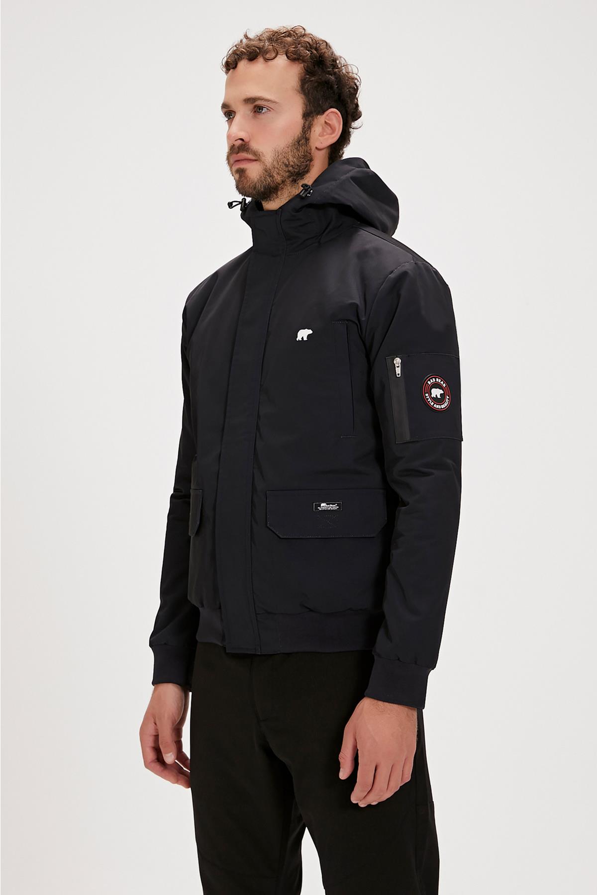 Sweat Bomber Siyah Erkek Mont
