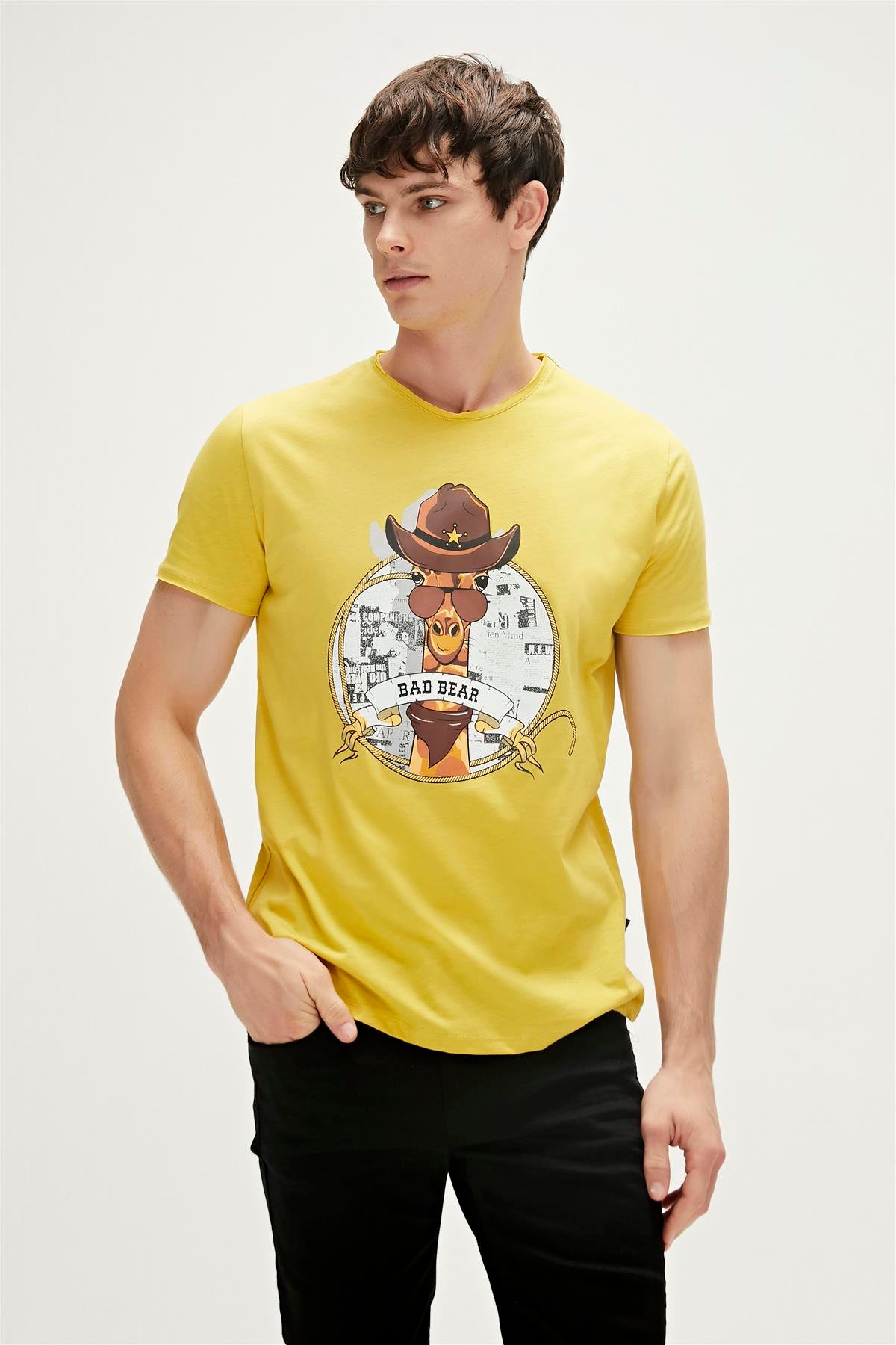 Taped T-Shirt Hardal Baskılı Erkek Tişört