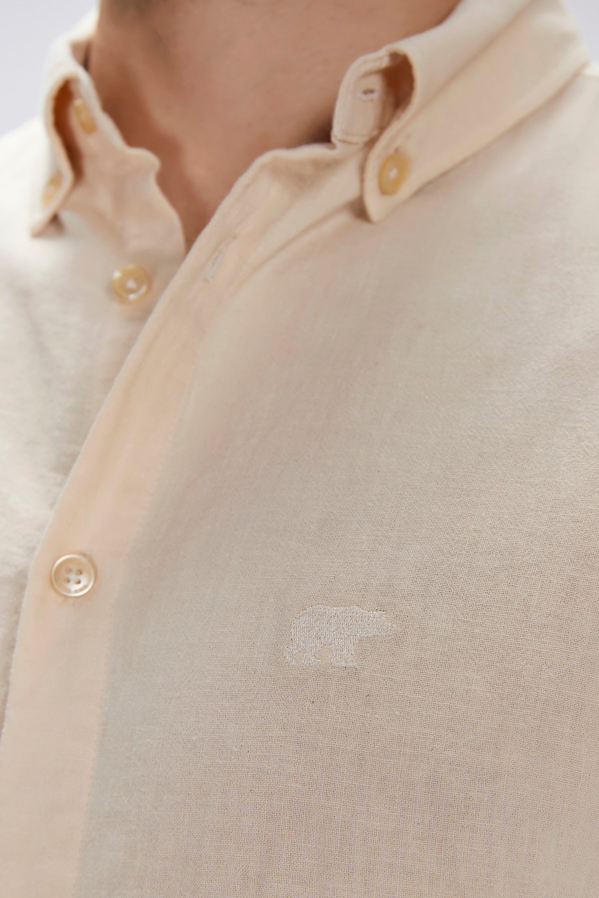 Tindra Bej Kısa Kollu Erkek Gömlek