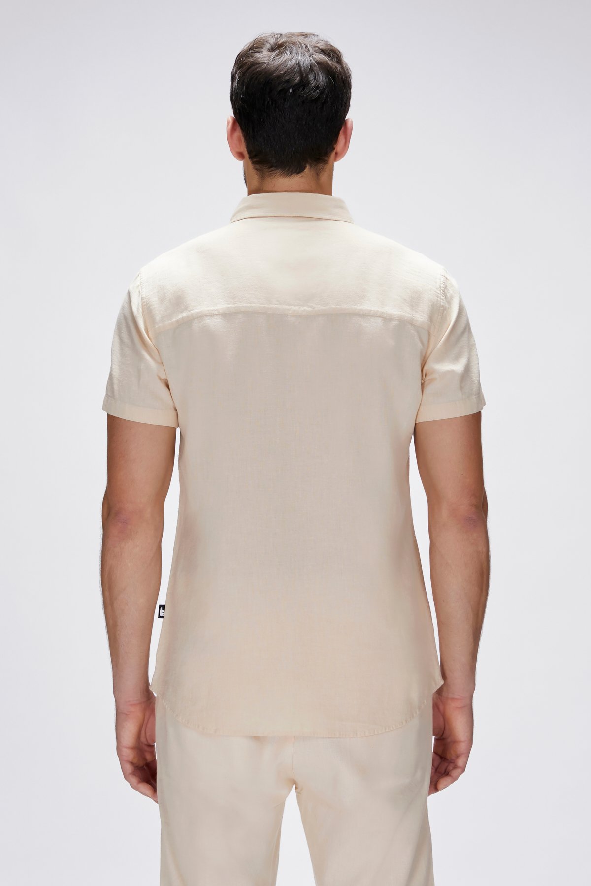 Tindra Bej Kısa Kollu Erkek Gömlek