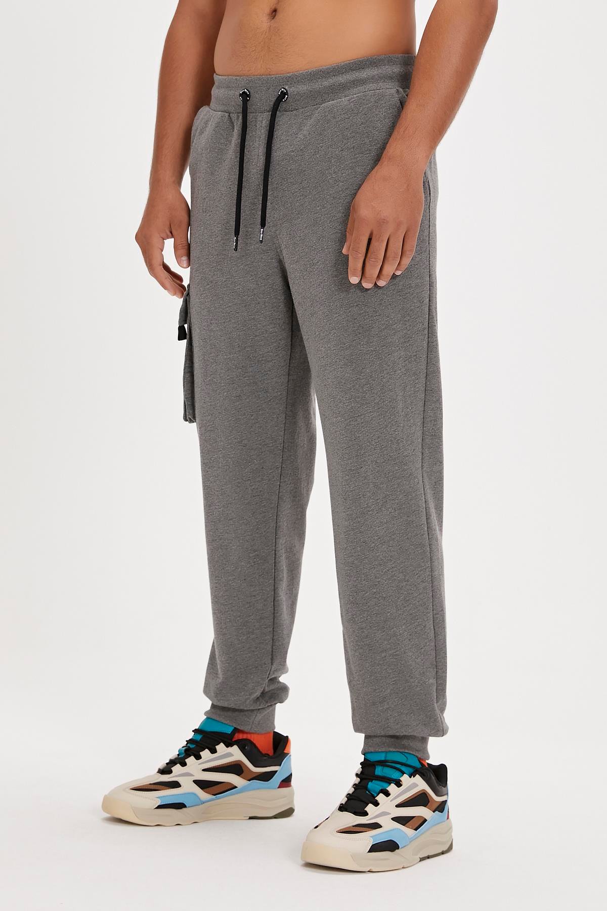 Valencia Pants Koyu Gri Kargo Cep Erkek Eşofman Altı