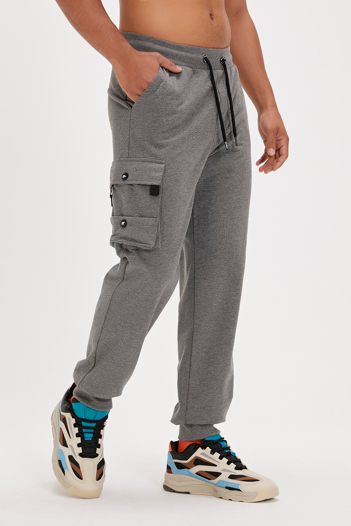 Valencia Pants Koyu Gri Kargo Cep Erkek Eşofman Altı