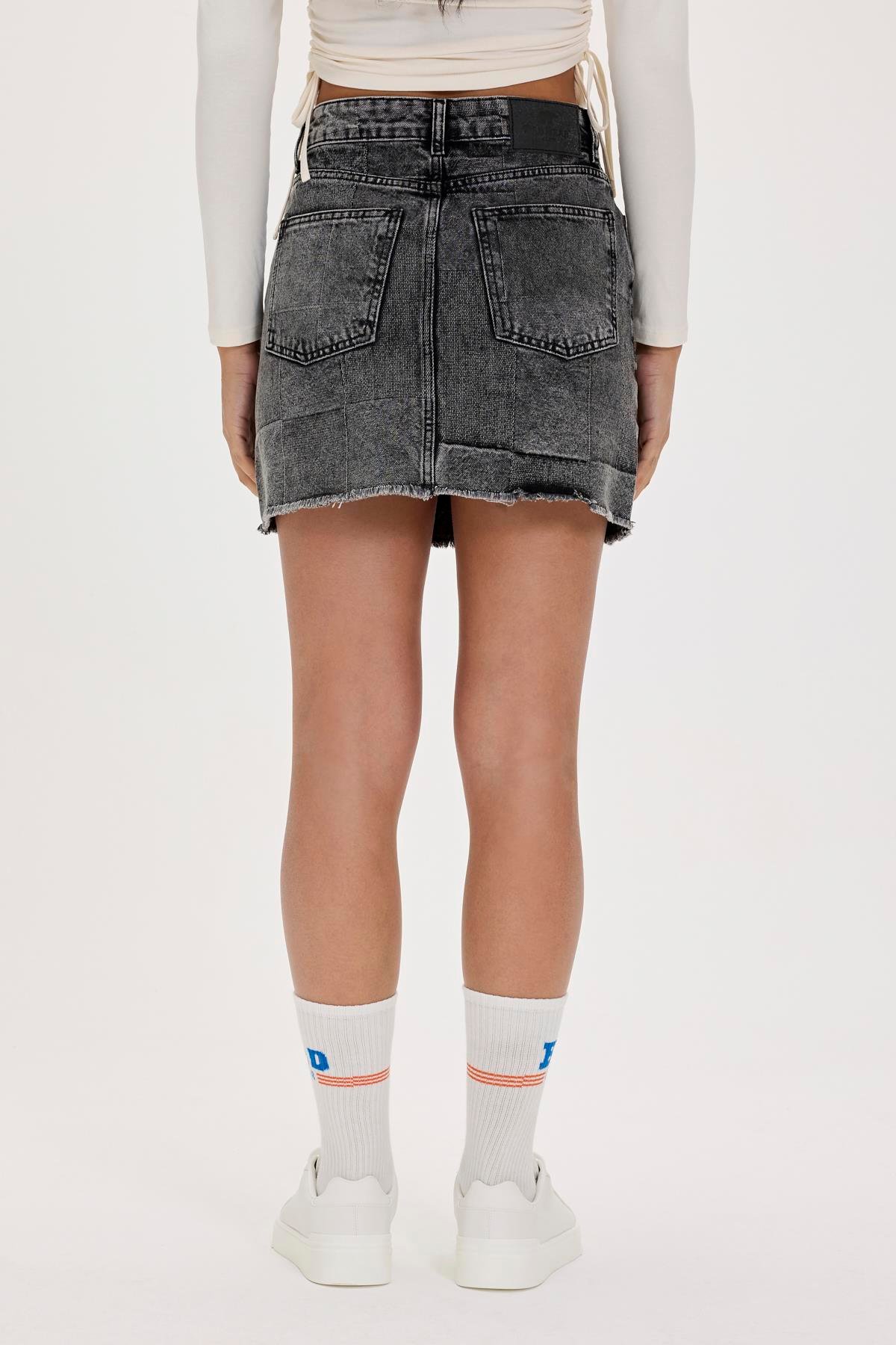 VENDY DENIM SKIRT SİYAH