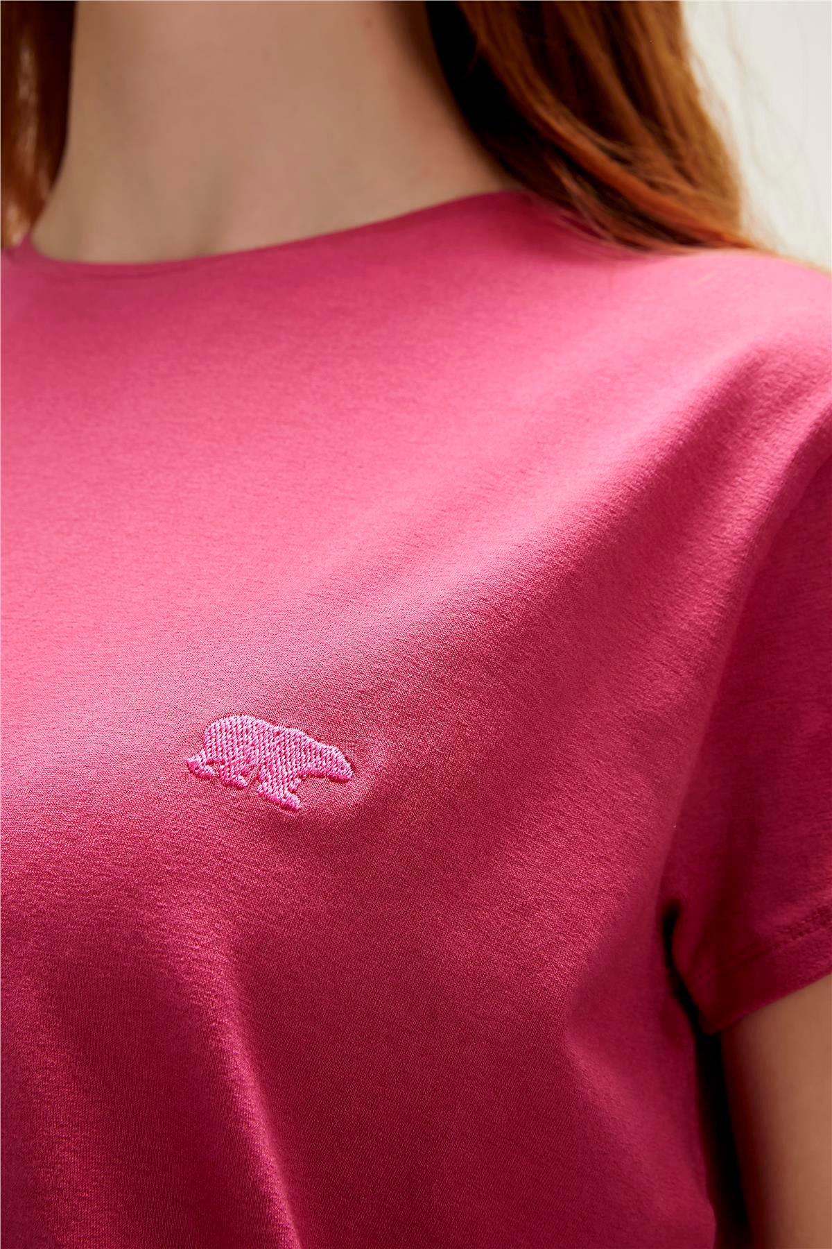 Violet O-Neck T-Shirt Pudra Pembe Basic Kadın Tişört