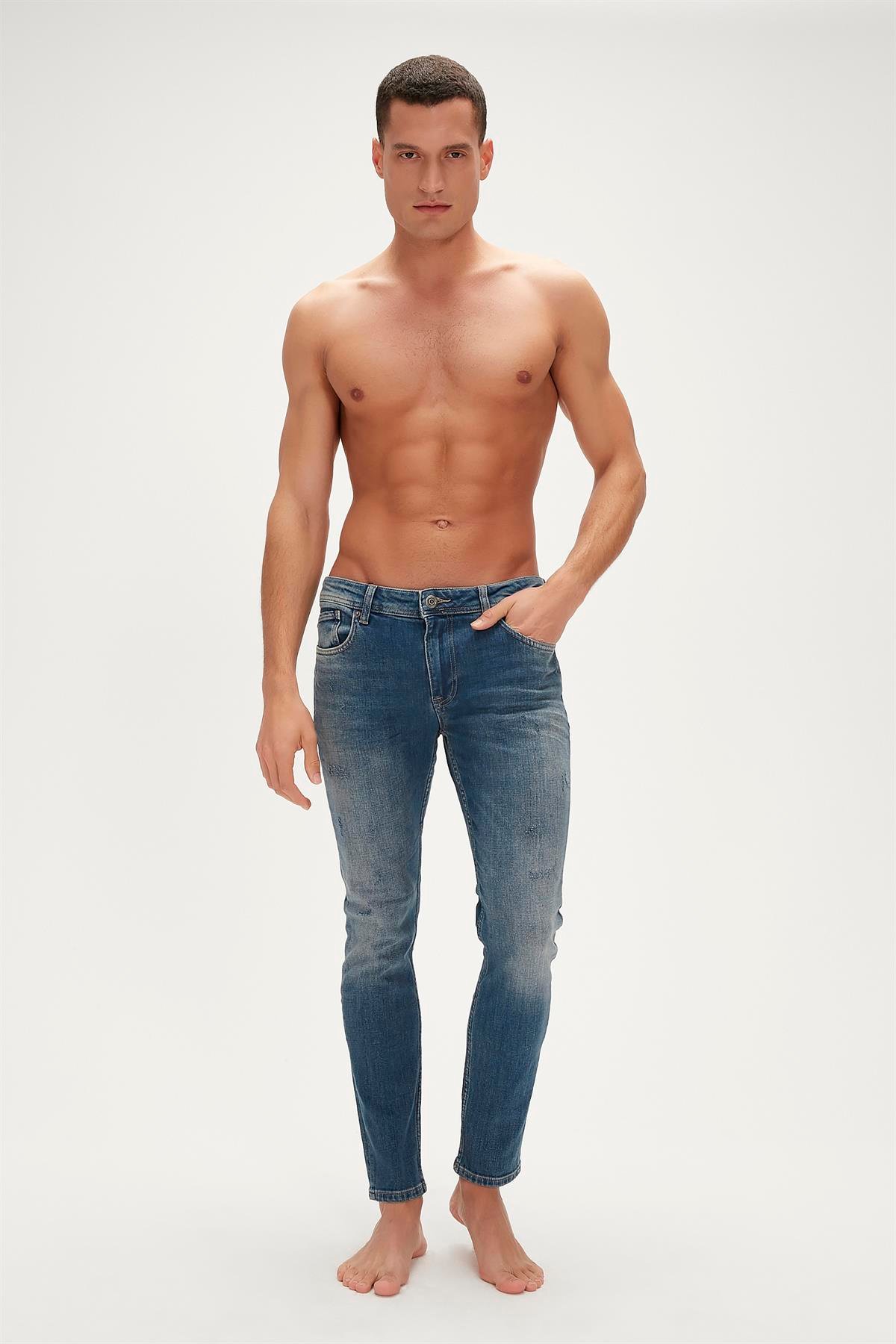 Xavier Jeans Okyanus Mavi Erkek Denim Pantolon