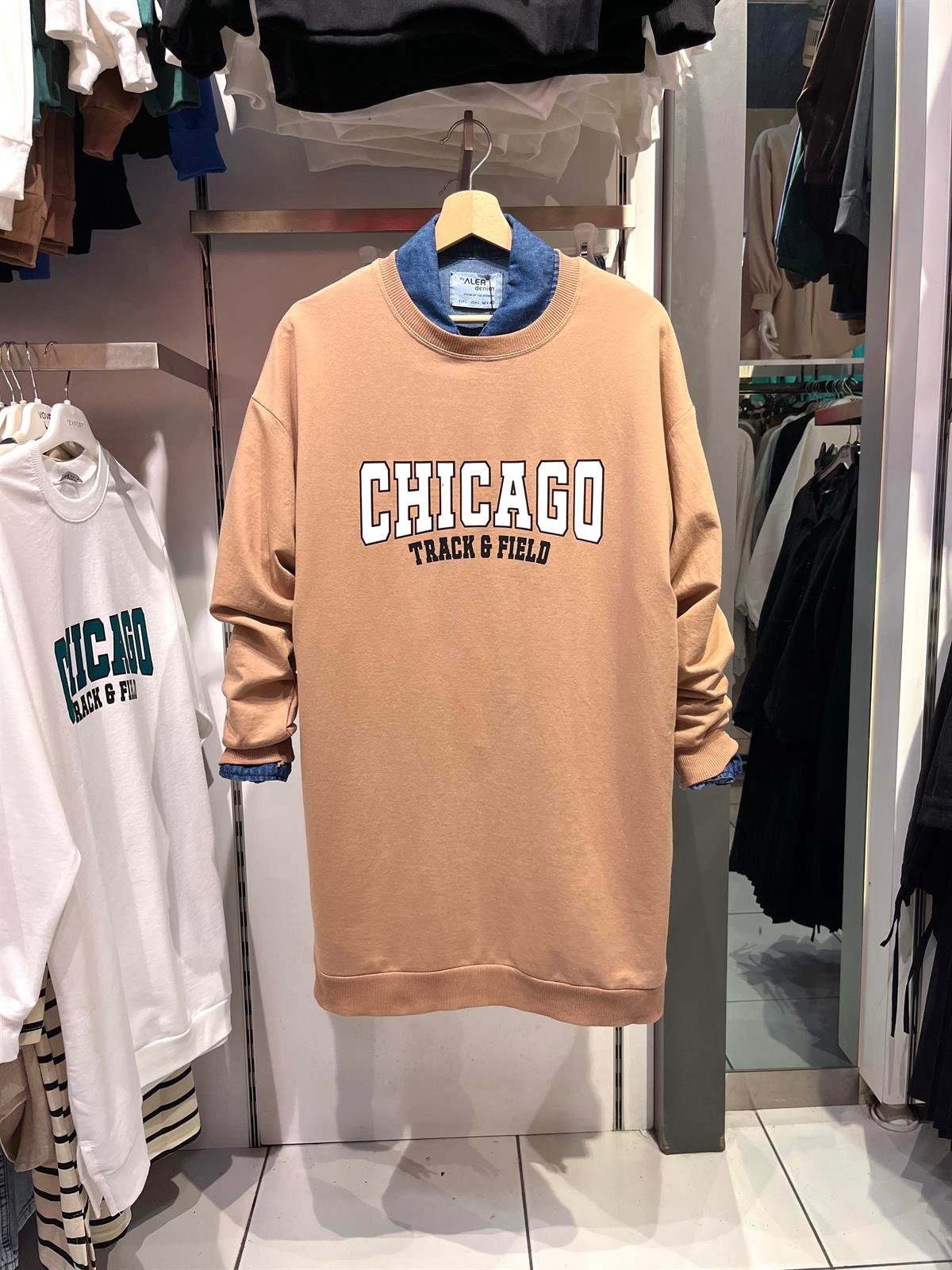 as chıcago baskılı sweat camel
