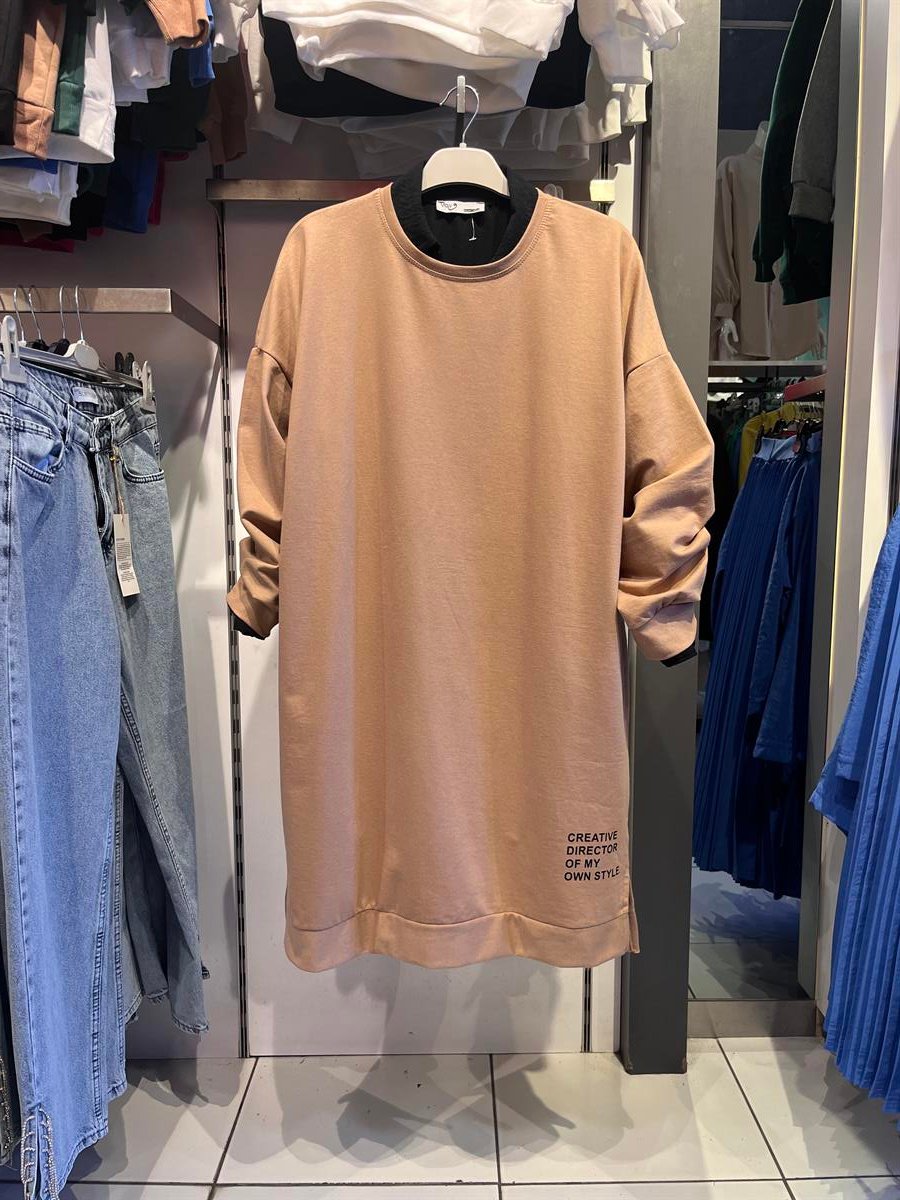as etek ucu yazılı sweat camel