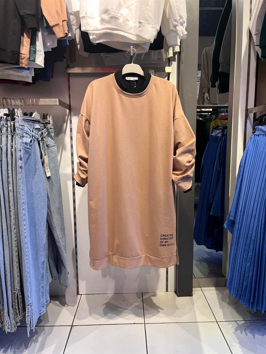 as etek ucu yazılı sweat camel