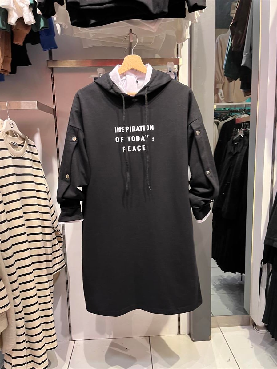 as kolu çıt çıtlı sweat siyah 