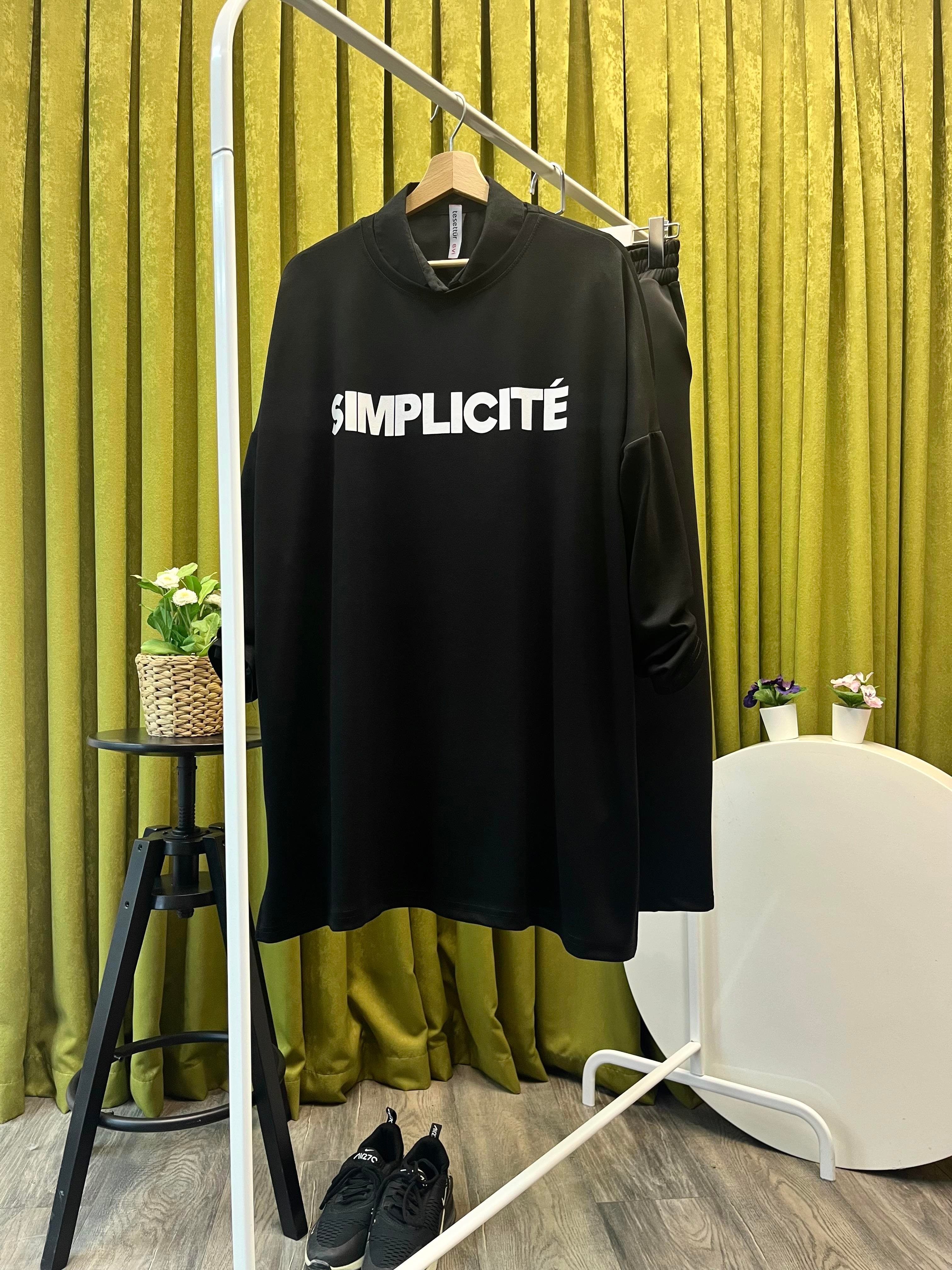 as SIMPLICITE baskılı sweatshirt siyah