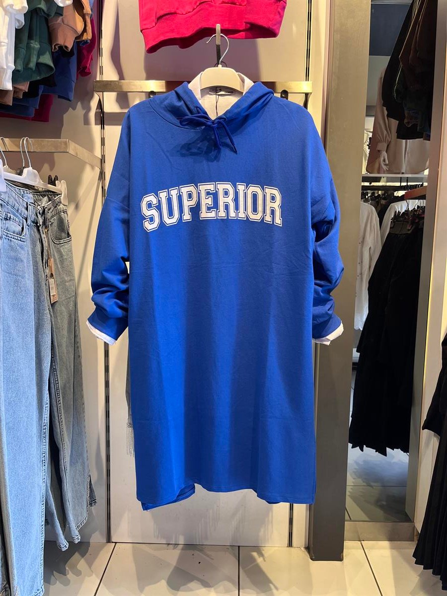 as superıor baskılı sweat mavi