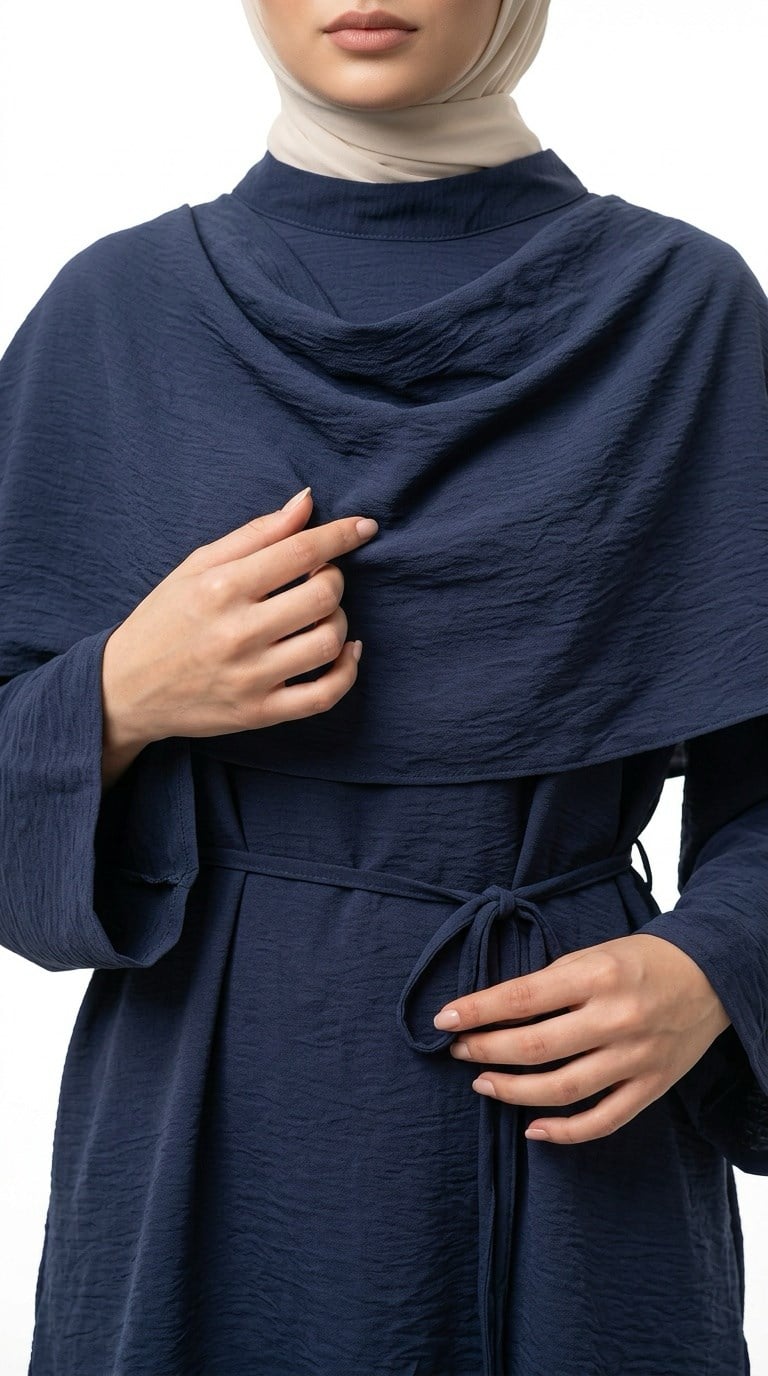garni pelerin tunik indigo