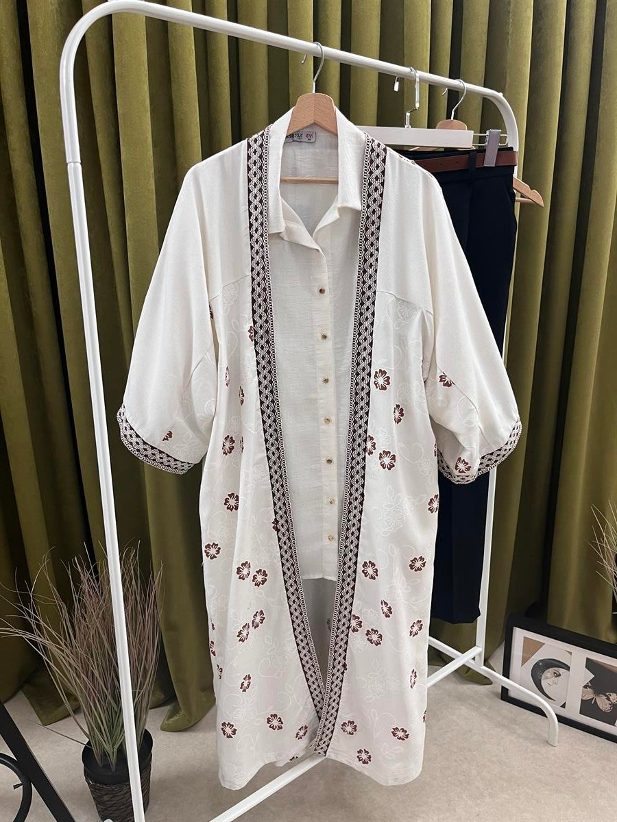 ma desenli kimono kahve
