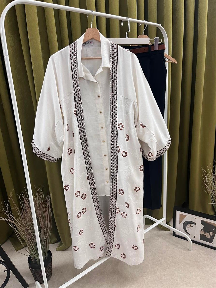 ma desenli kimono kahve