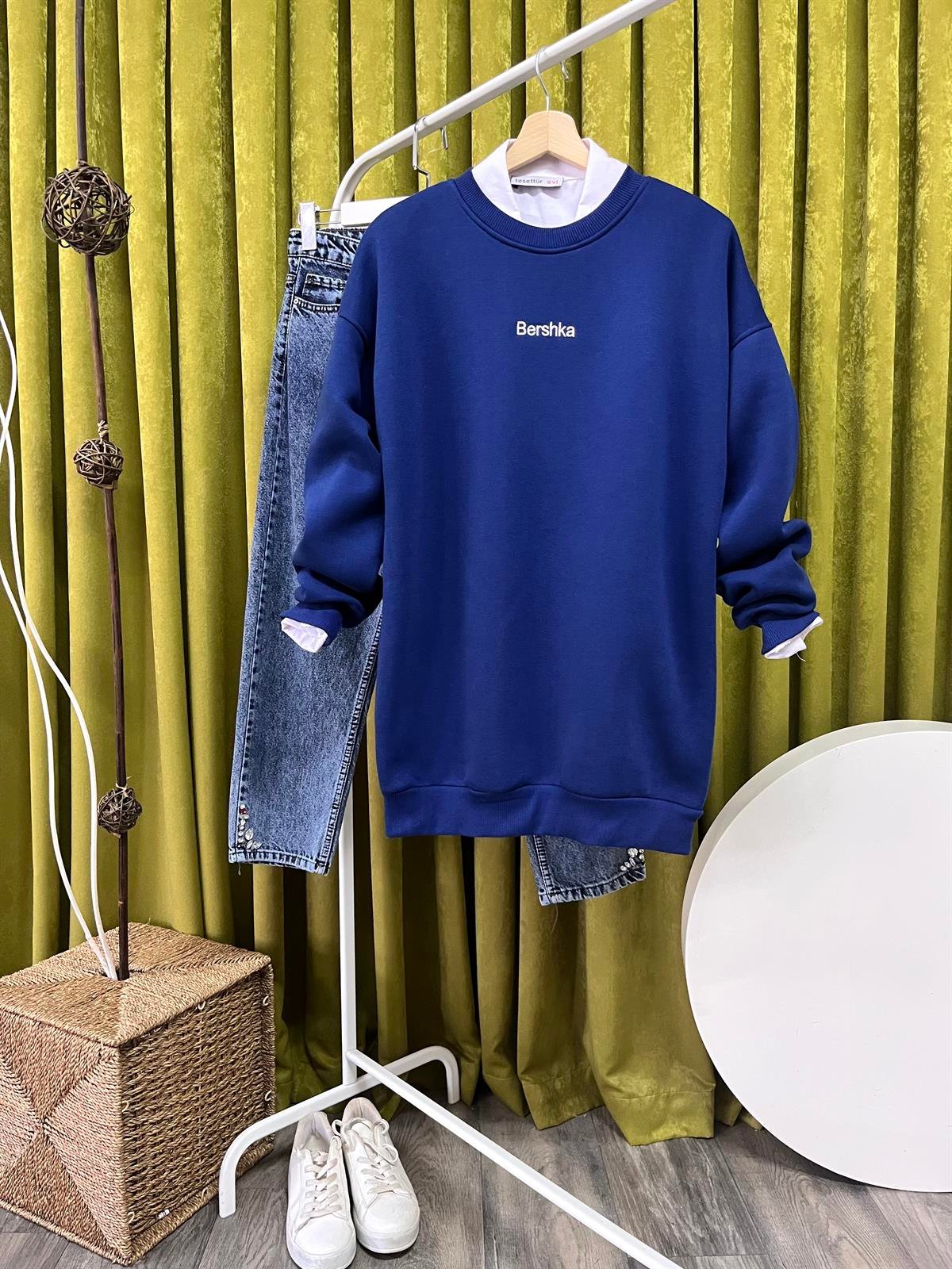 mj bisiklet yaka bershk sweat lacivert